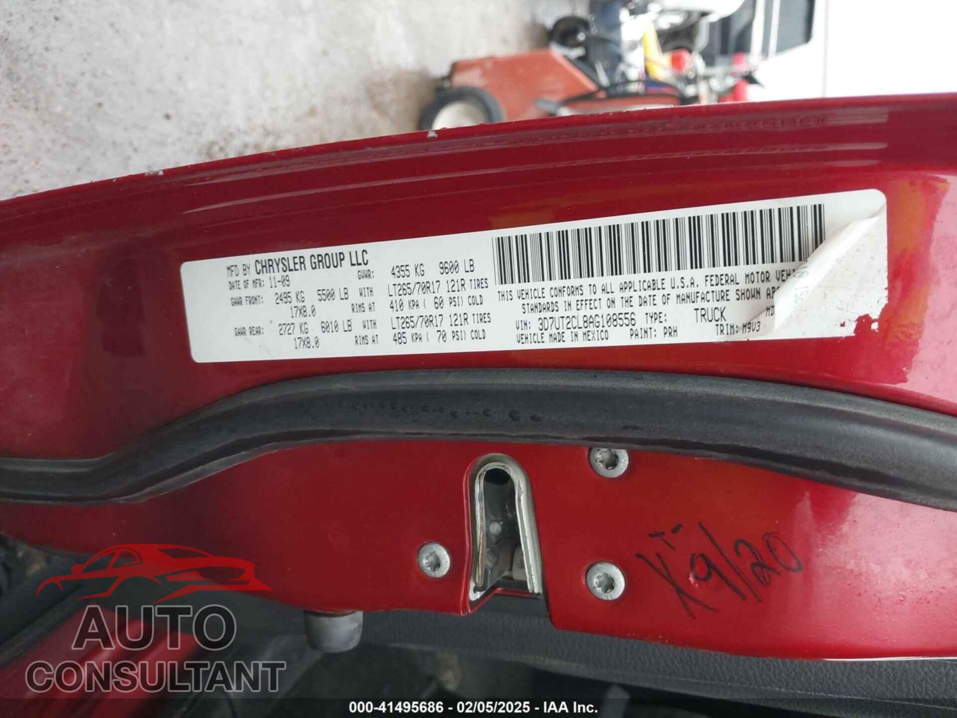 DODGE RAM 2500 2010 - 3D7UT2CL8AG108556