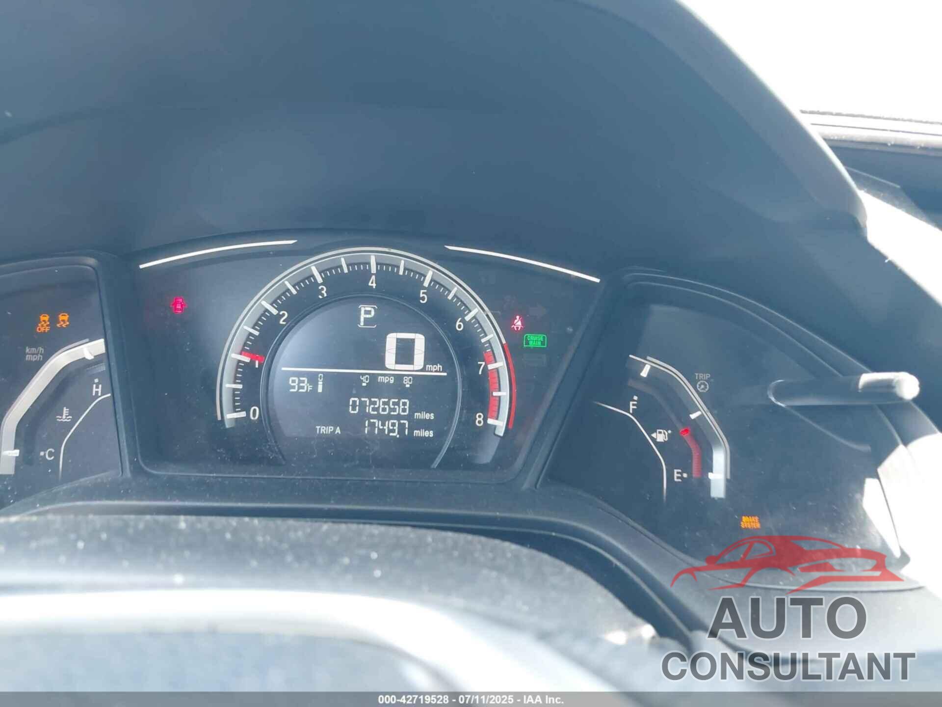 HONDA CIVIC 2017 - 2HGFC2F50HH512396