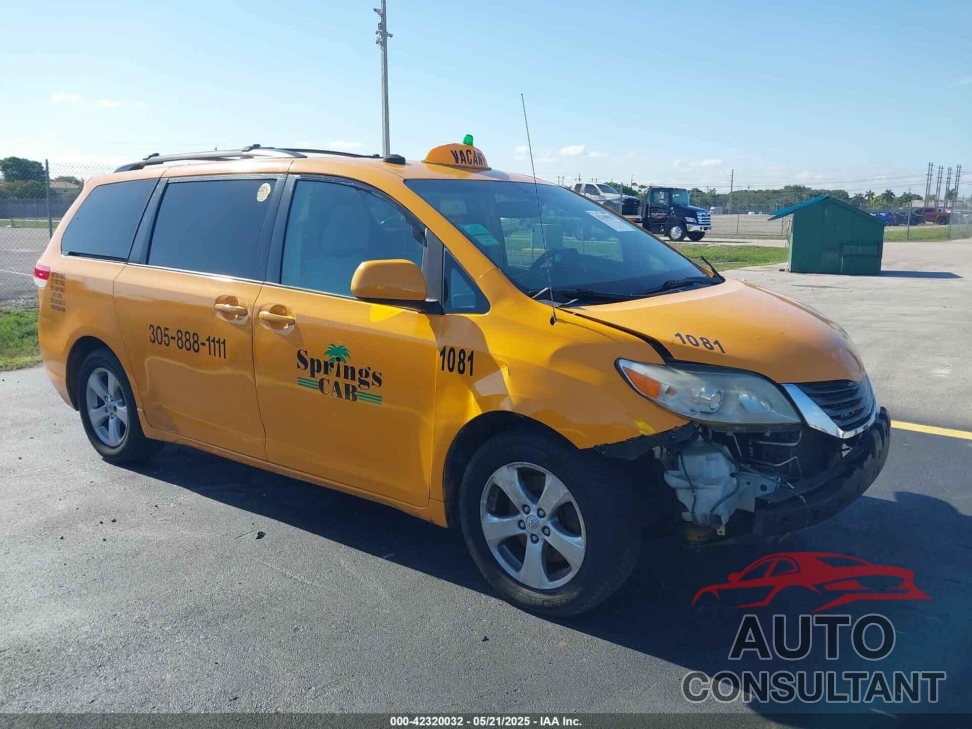 TOYOTA SIENNA 2012 - 5TDKK3DC6CS204473