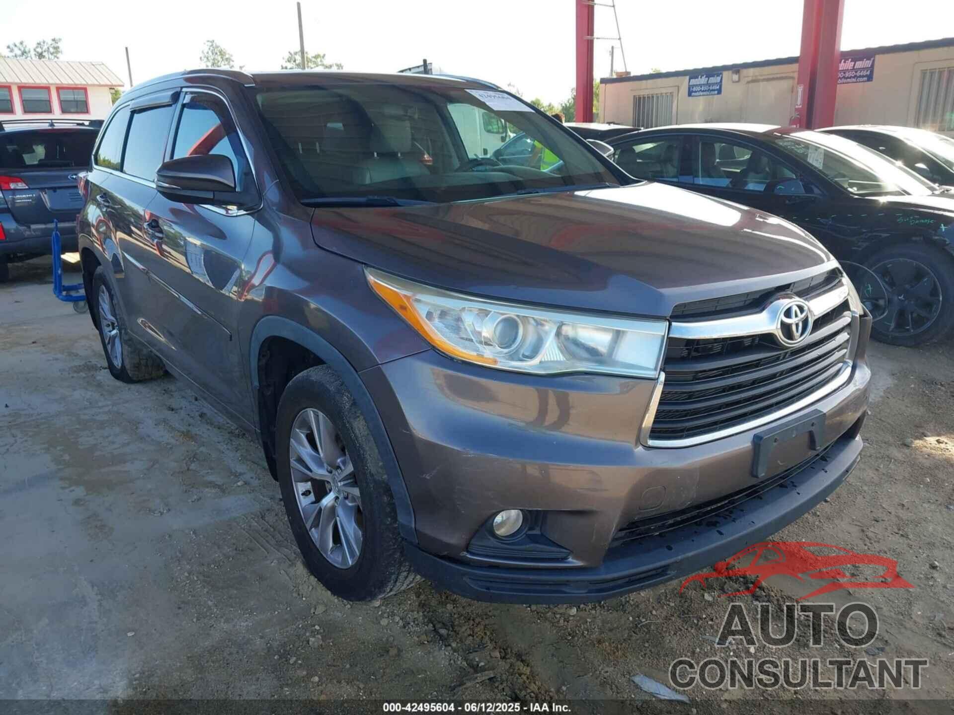TOYOTA HIGHLANDER 2014 - 5TDJKRFH9ES042168