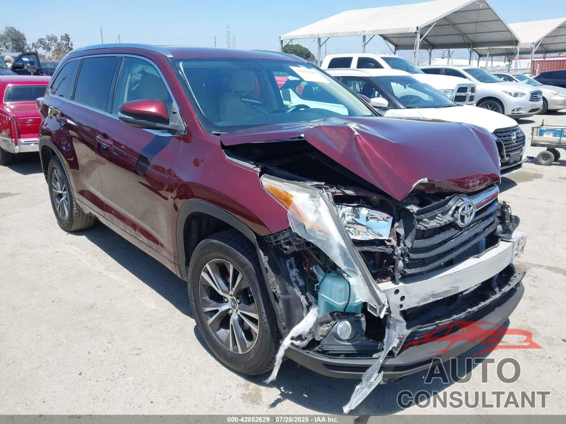 TOYOTA HIGHLANDER 2016 - 5TDKKRFH2GS146993