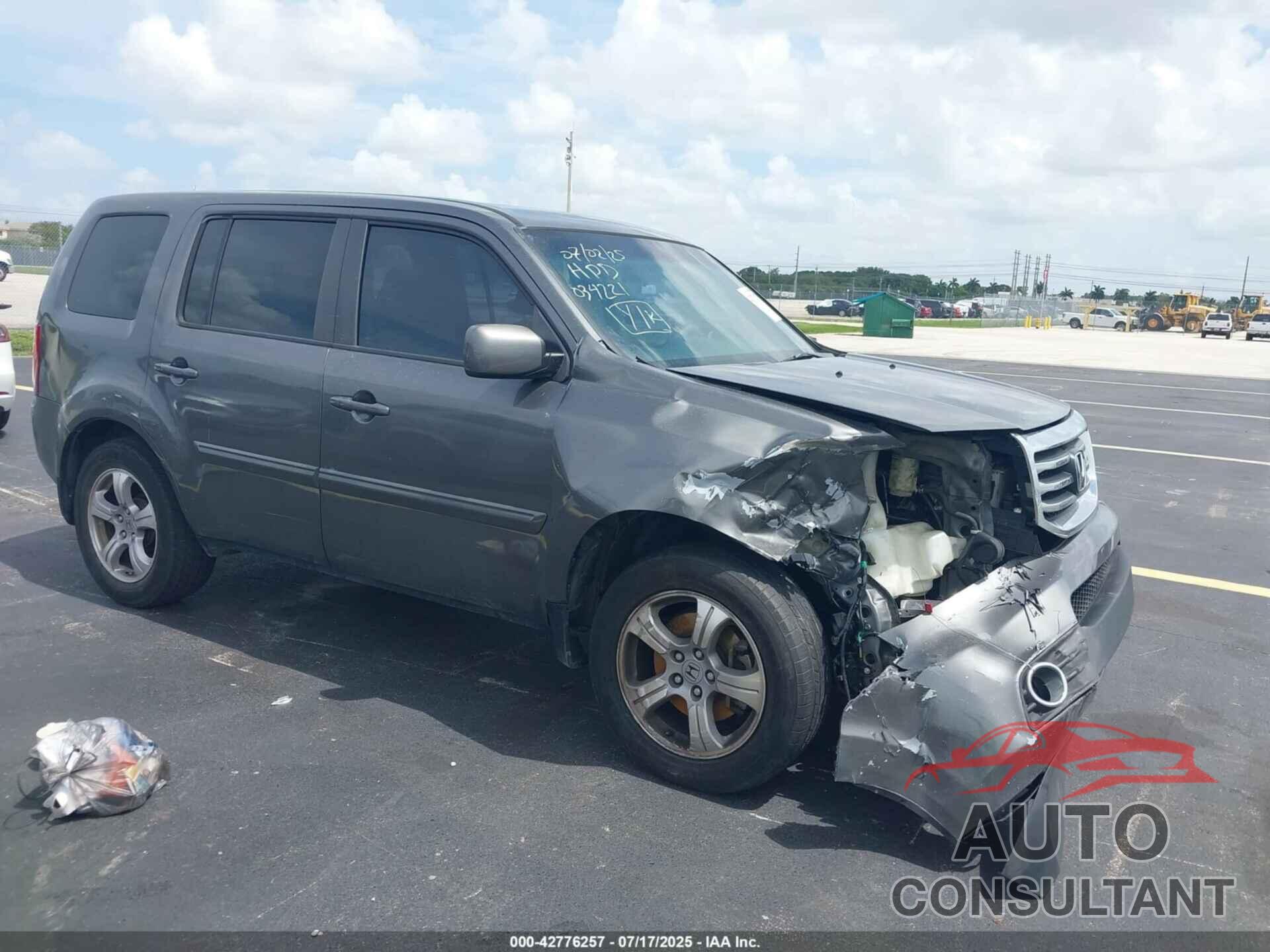 HONDA PILOT 2012 - 5FNYF3H48CB034221