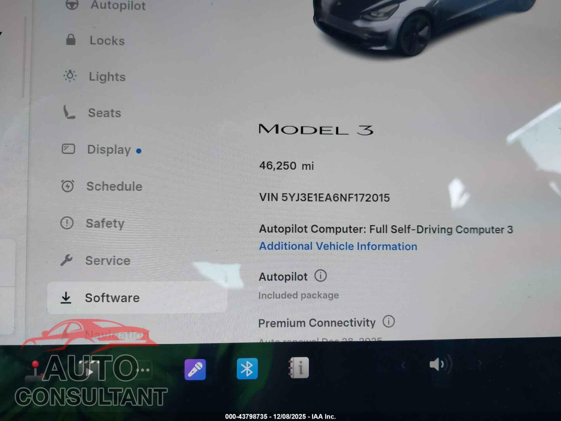 TESLA MODEL 3 2022 - 5YJ3E1EA6NF172015