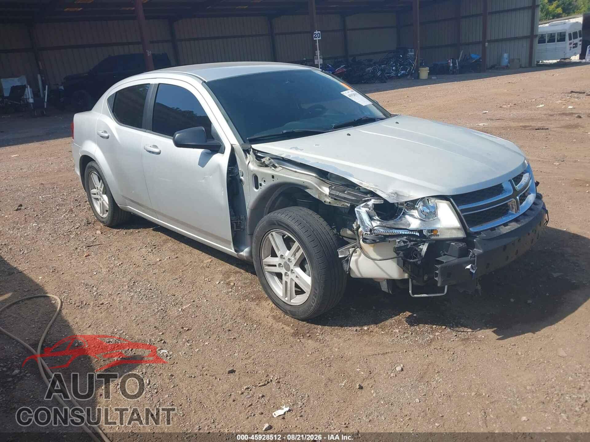DODGE AVENGER 2012 - 1C3CDZCBXCN258623