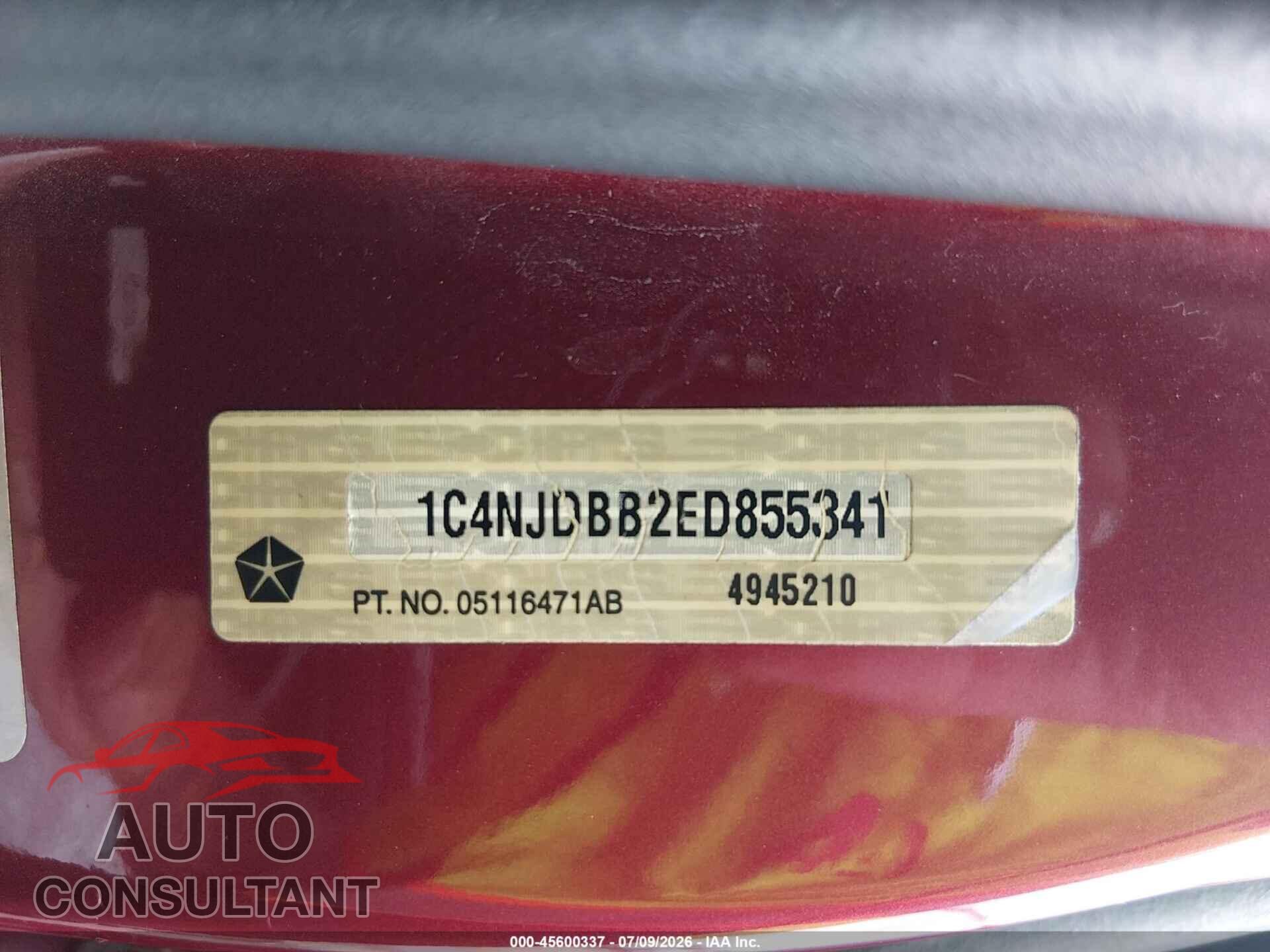 JEEP COMPASS 2014 - 1C4NJDBB2ED855341