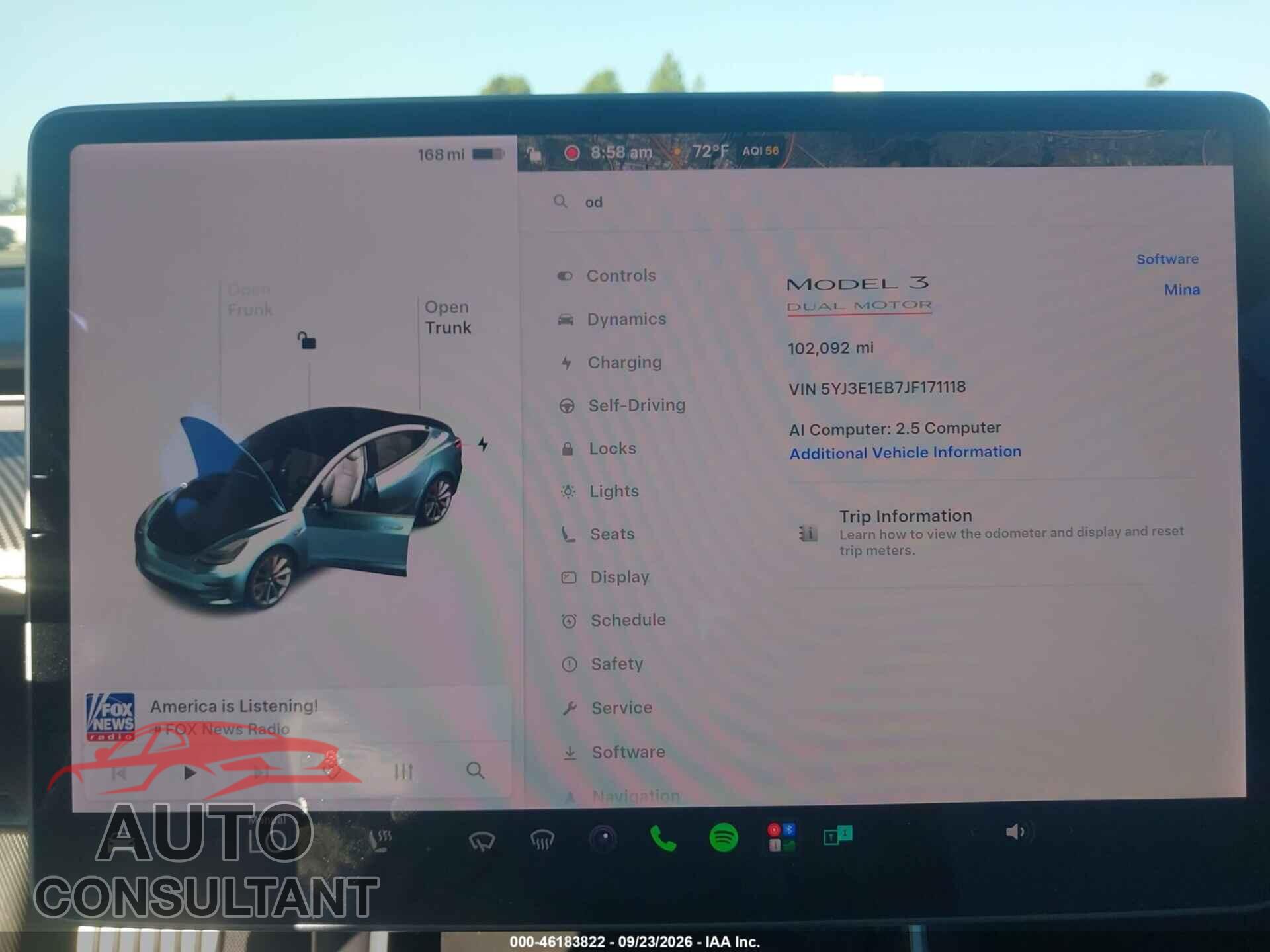 TESLA MODEL 3 2018 - 5YJ3E1EB7JF171118