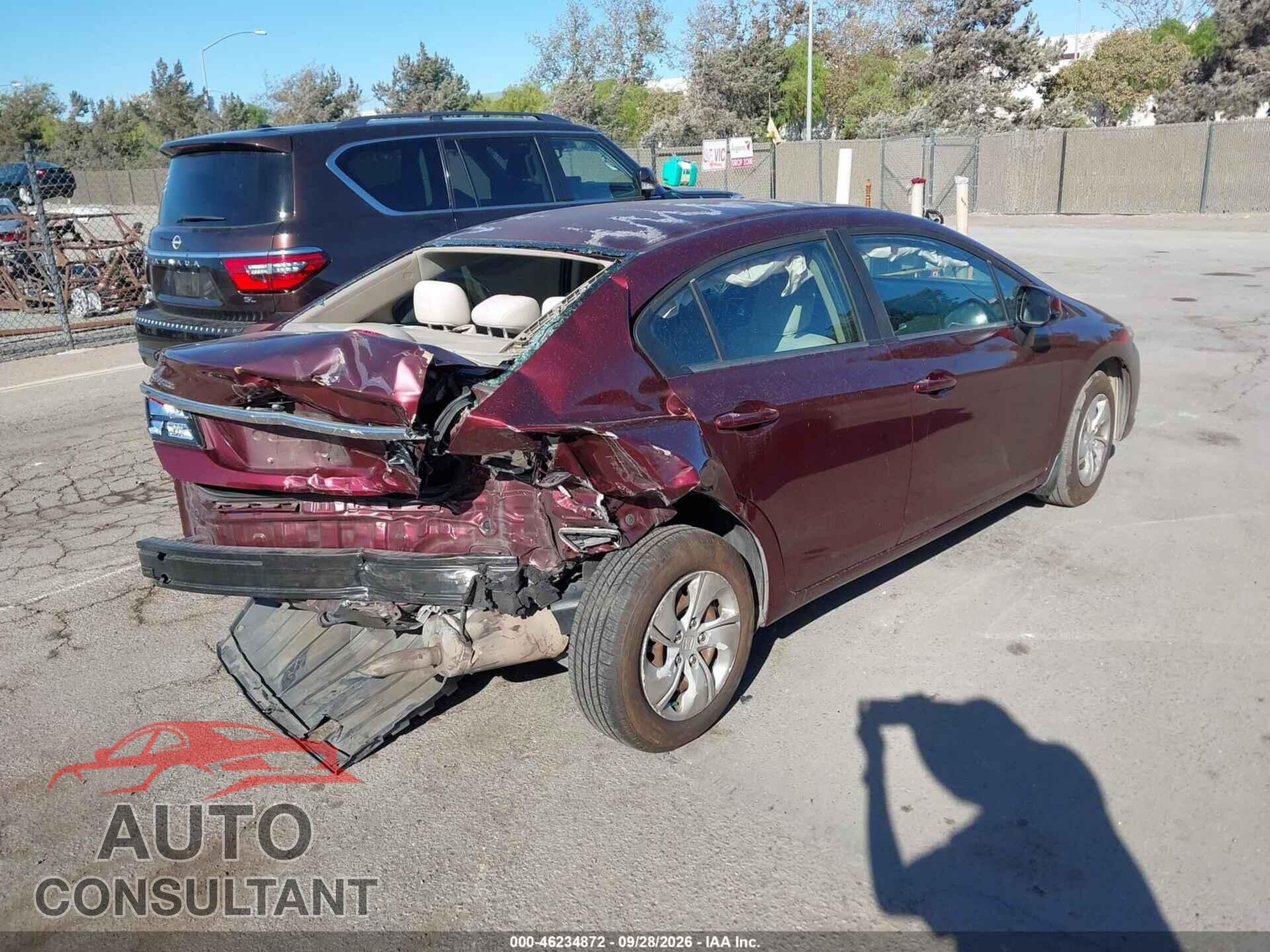 HONDA CIVIC 2013 - 19XFB2F54DE246064