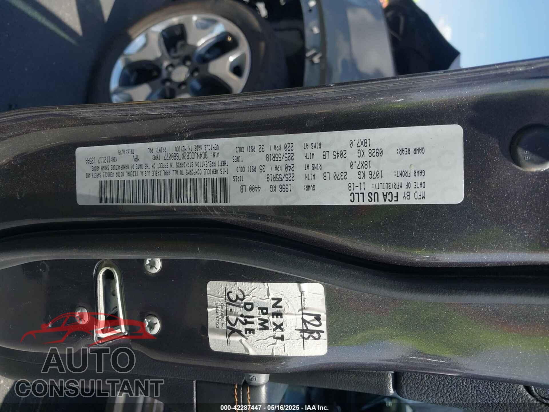 JEEP COMPASS 2019 - 3C4NJCCB2KT660077