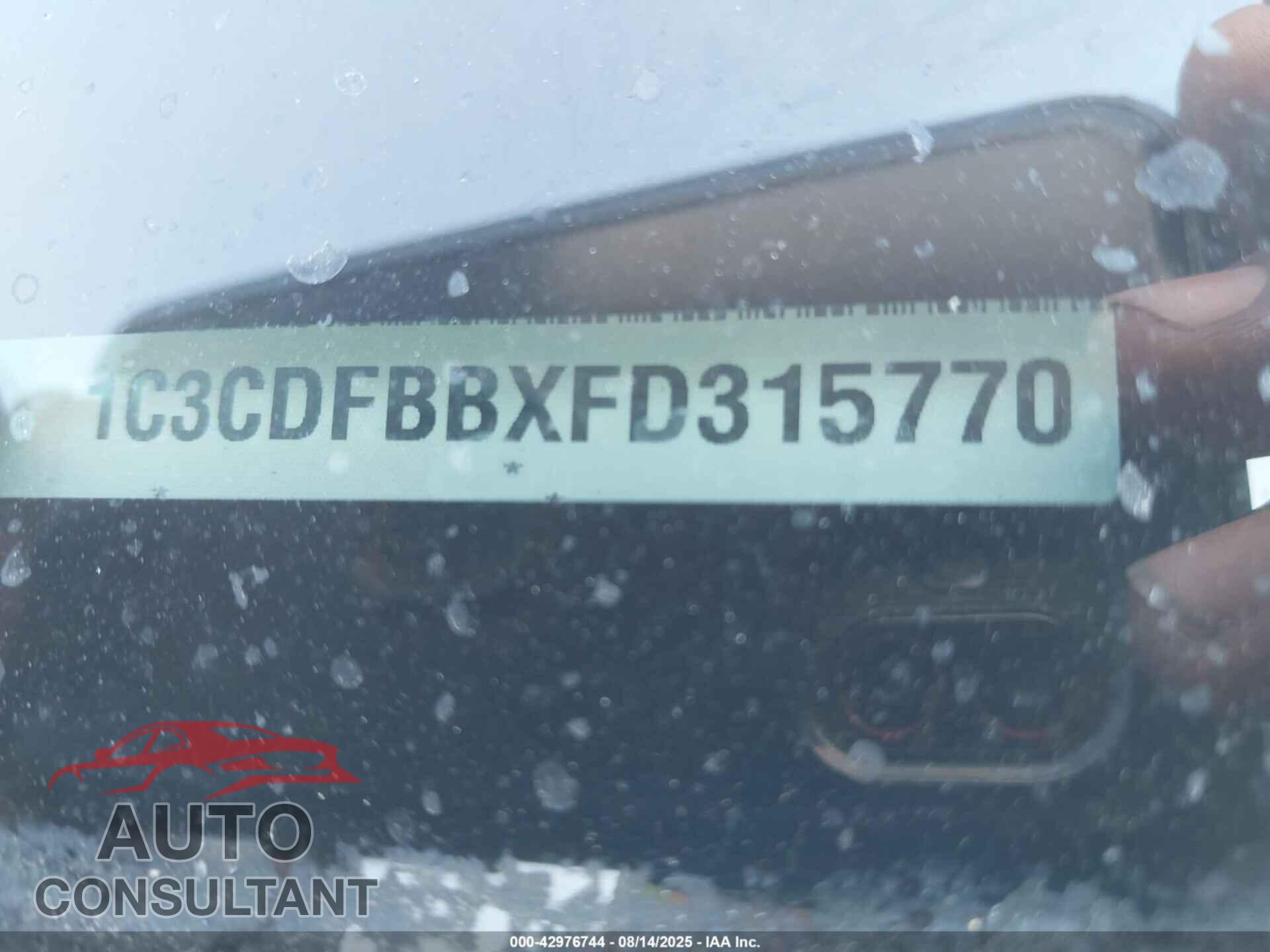 DODGE DART 2015 - 1C3CDFBBXFD315770