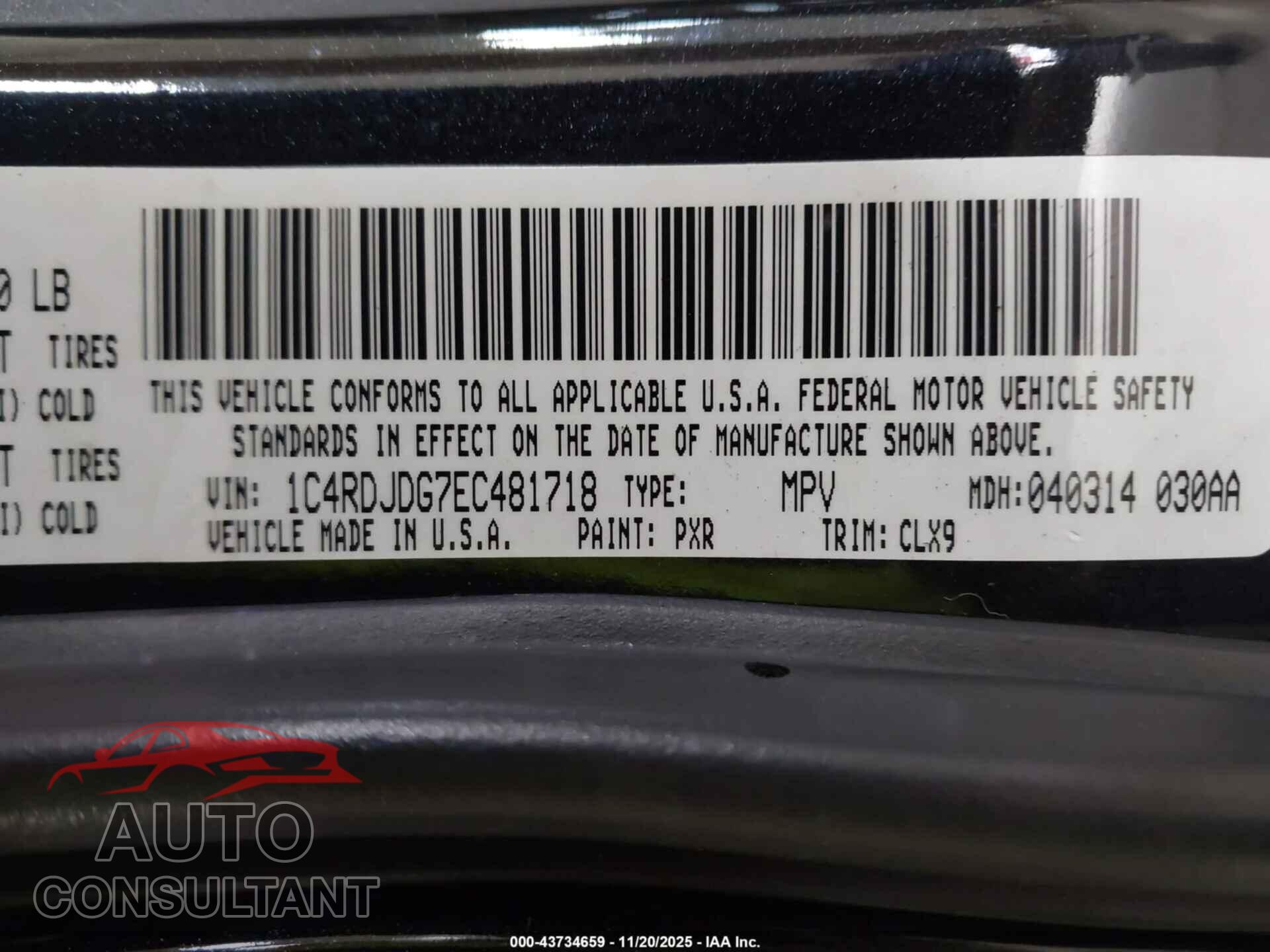 DODGE DURANGO 2014 - 1C4RDJDG7EC481718