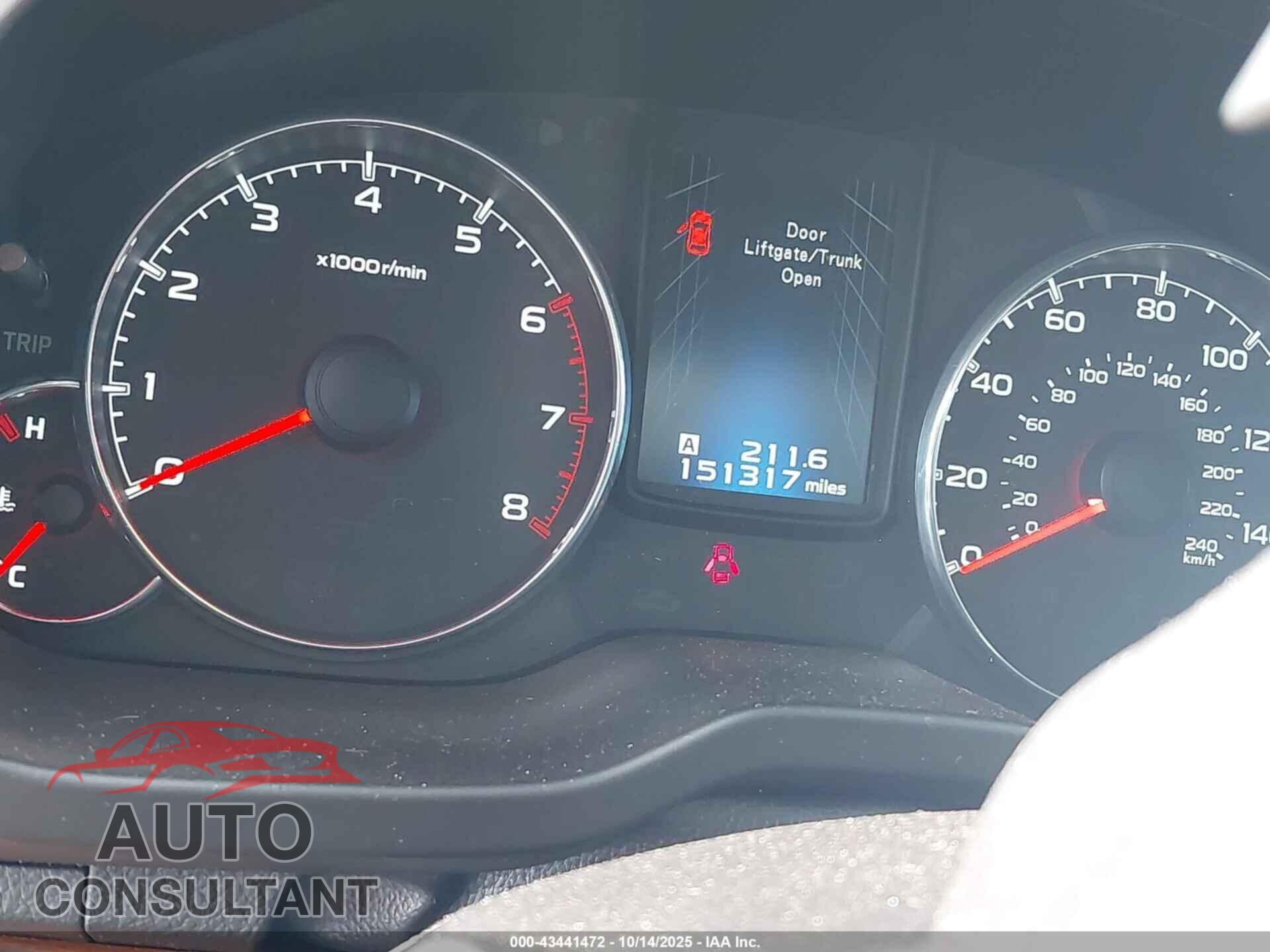 SUBARU OUTBACK 2014 - 4S4BRBKC4E3234225