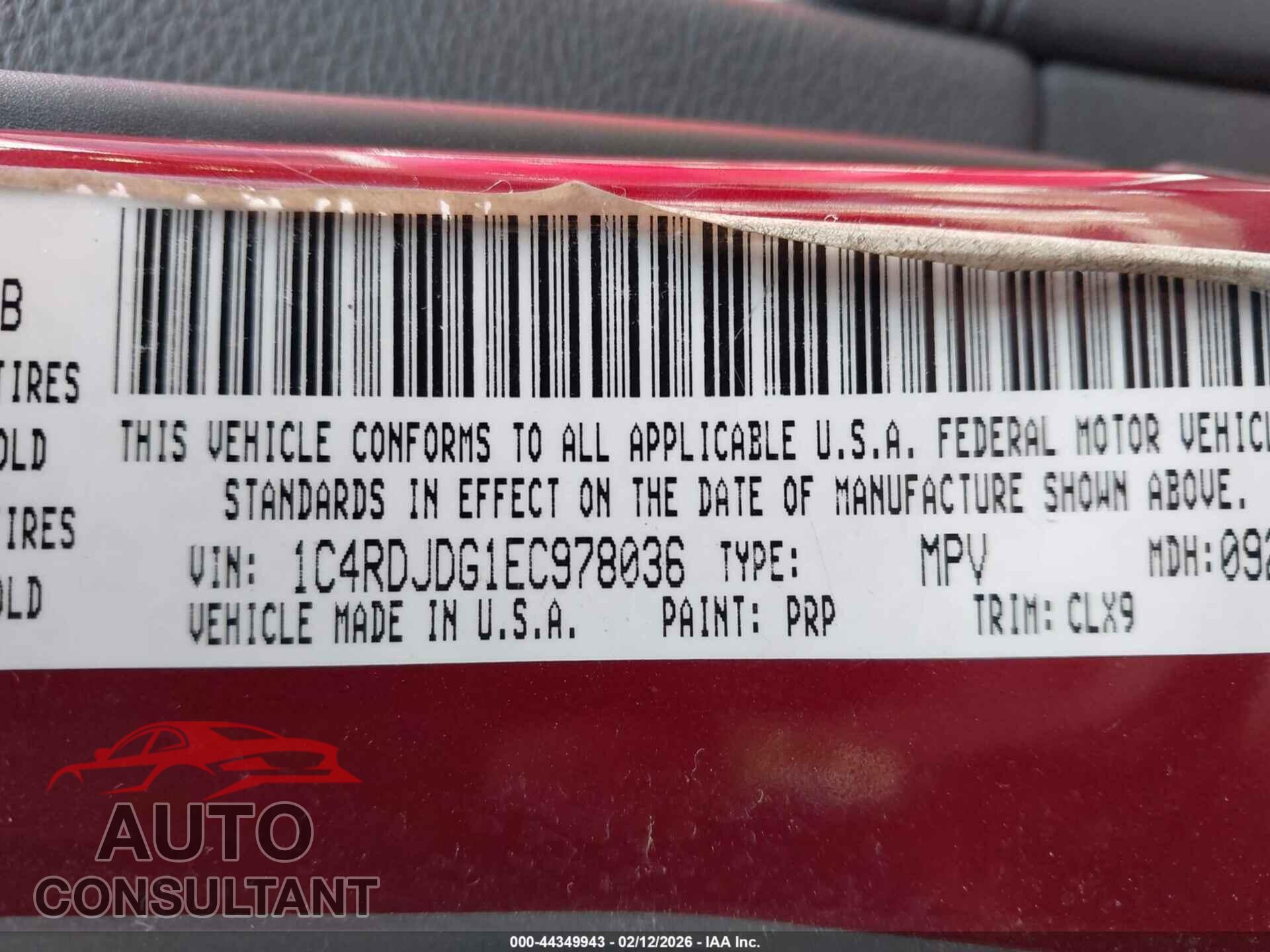 DODGE DURANGO 2014 - 1C4RDJDG1EC978036
