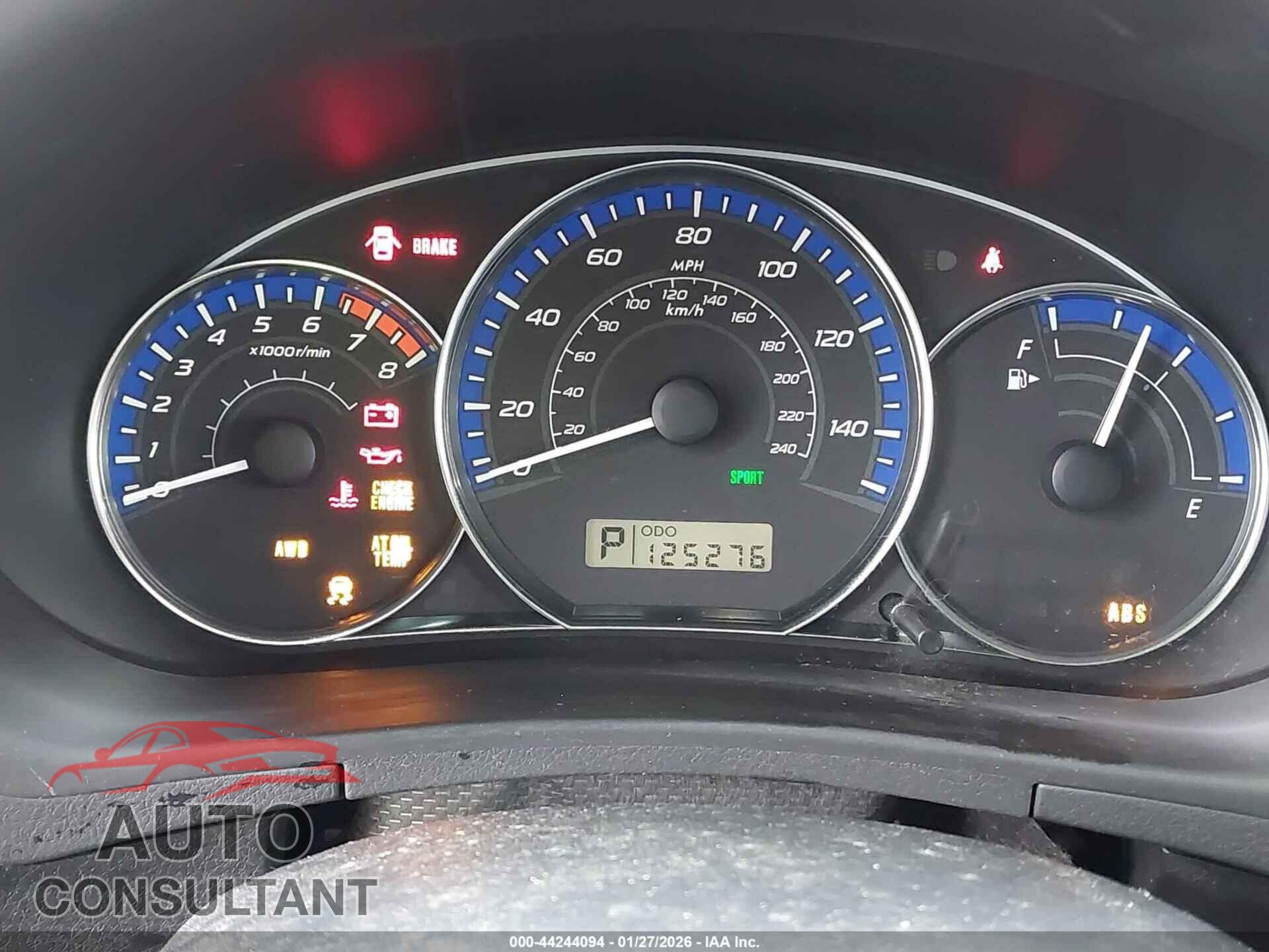 SUBARU FORESTER 2012 - JF2SHAEC2CH438634