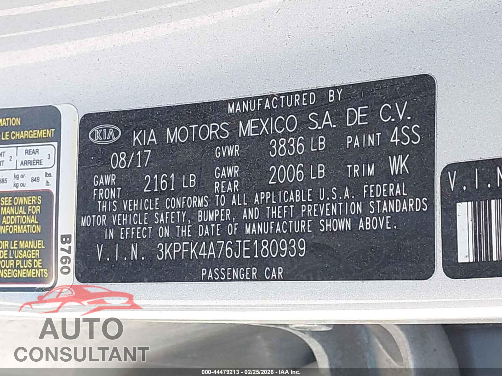 KIA FORTE 2018 - 3KPFK4A76JE180939
