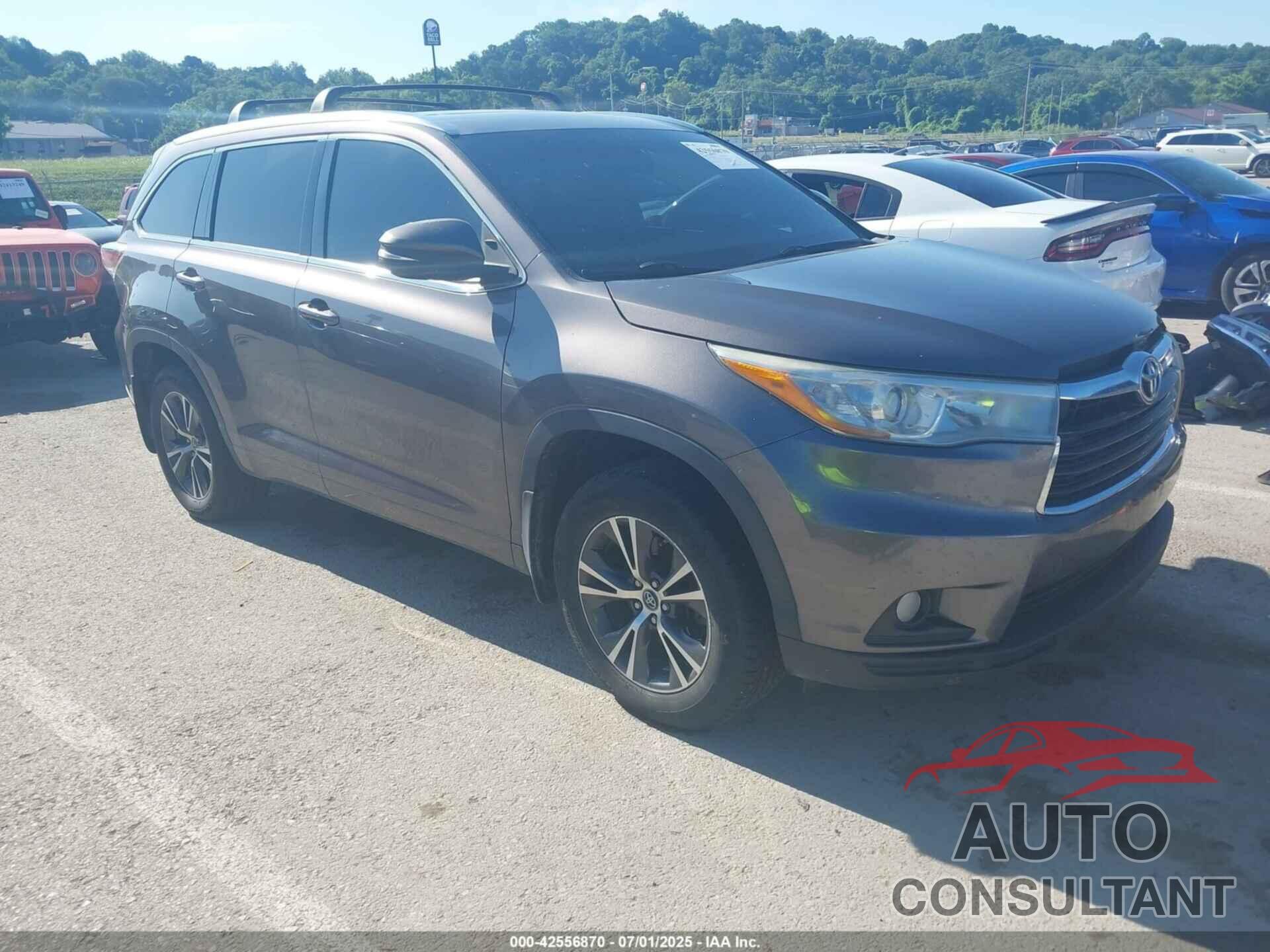TOYOTA HIGHLANDER 2016 - 5TDJKRFH8GS504495