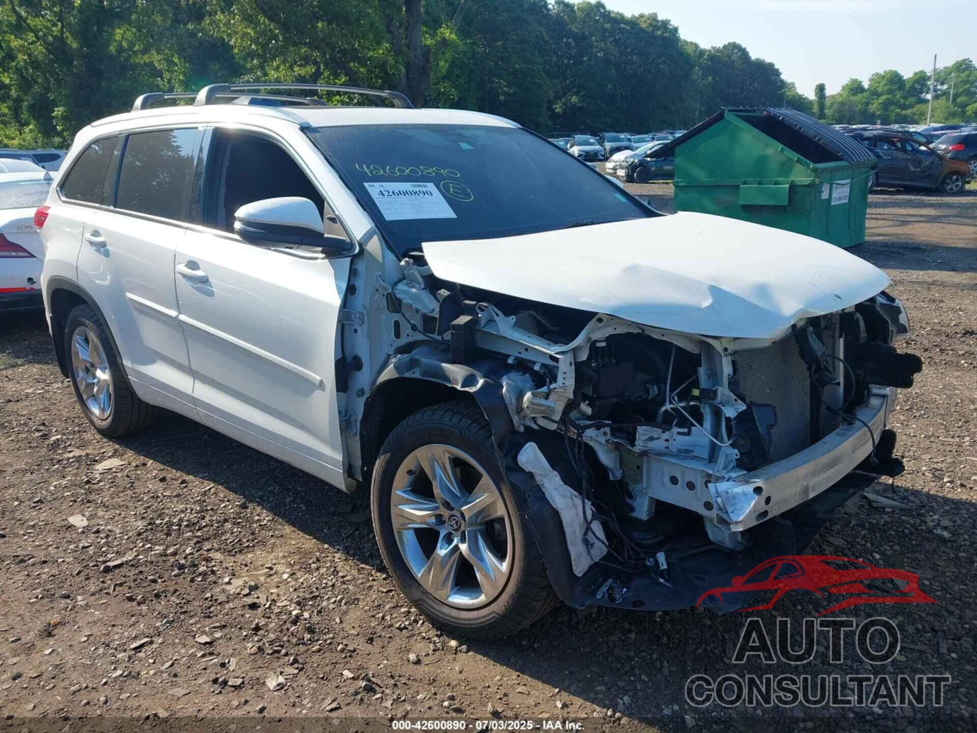 TOYOTA HIGHLANDER 2019 - 5TDDZRFHXKS974562