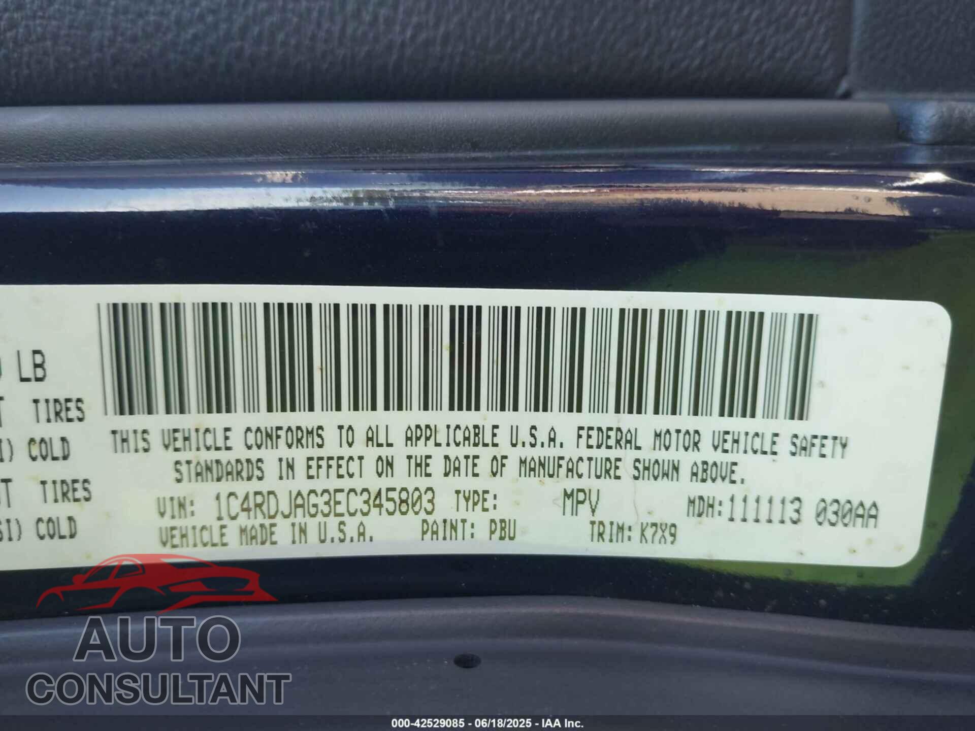 DODGE DURANGO 2014 - 1C4RDJAG3EC345803