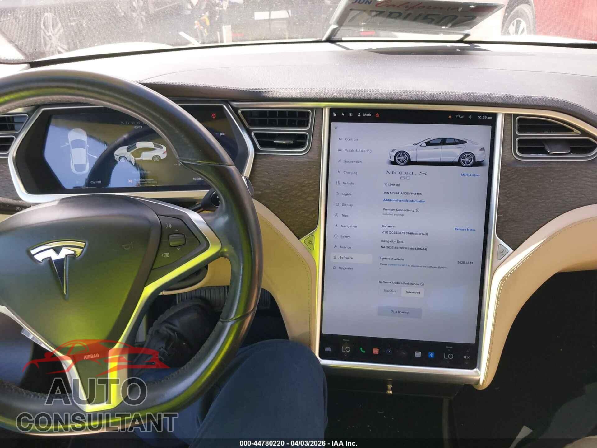 TESLA MODEL S 2013 - 5YJSA1AG2DFP13495