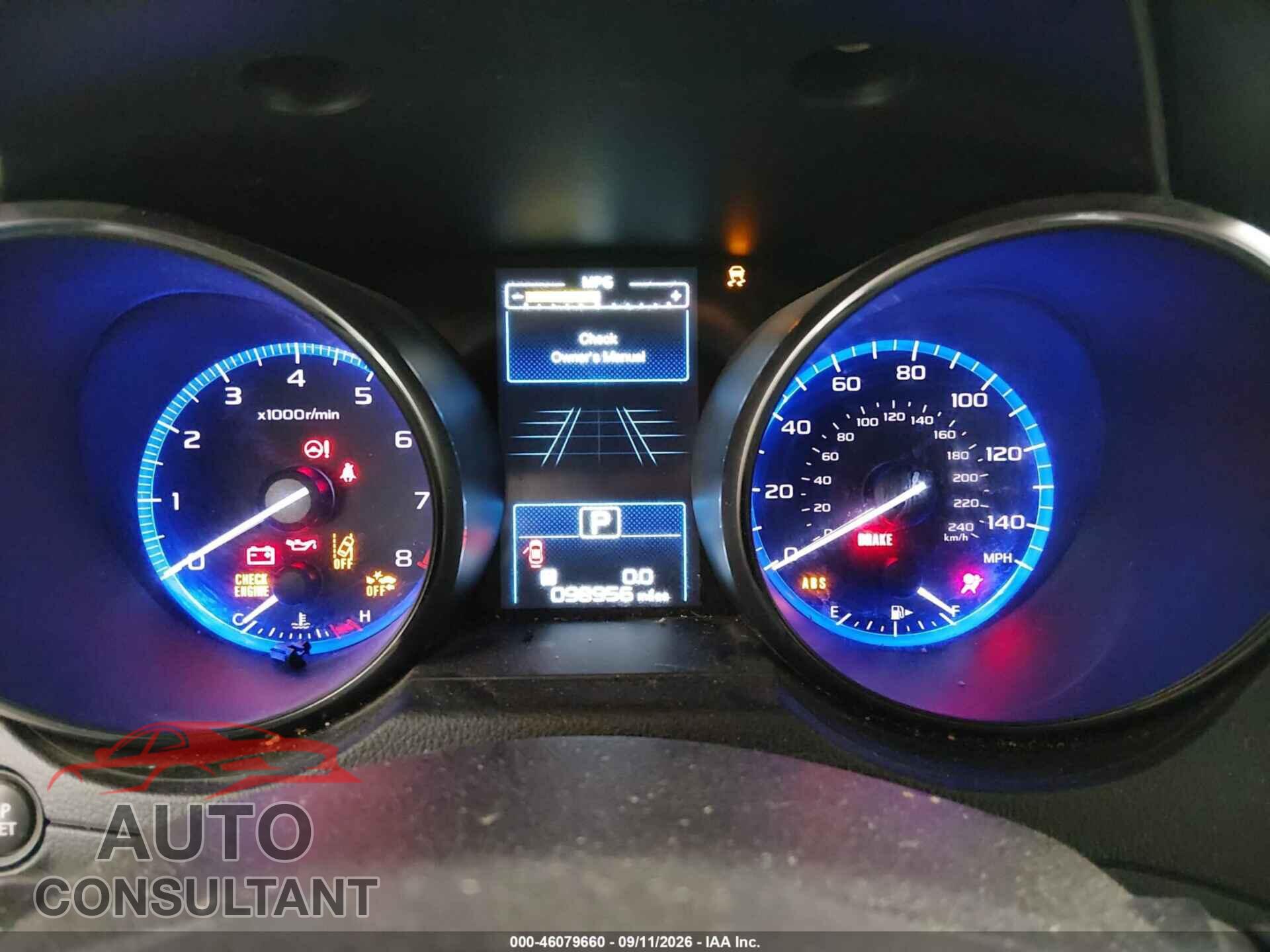 SUBARU OUTBACK 2016 - 4S4BSBFC8G3243219