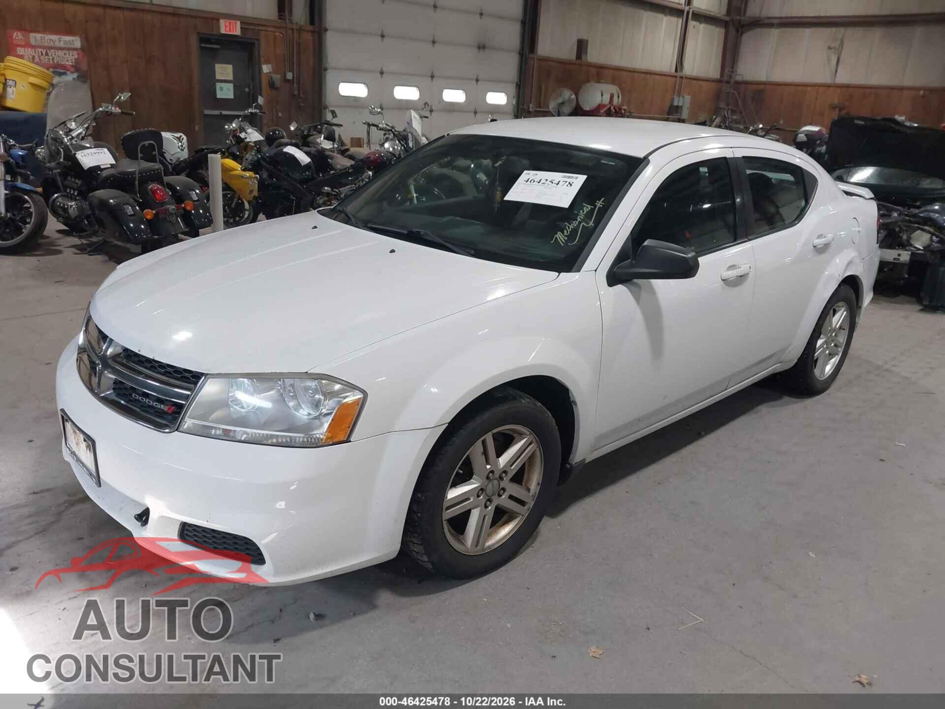 DODGE AVENGER 2013 - 1C3CDZAG8DN711847