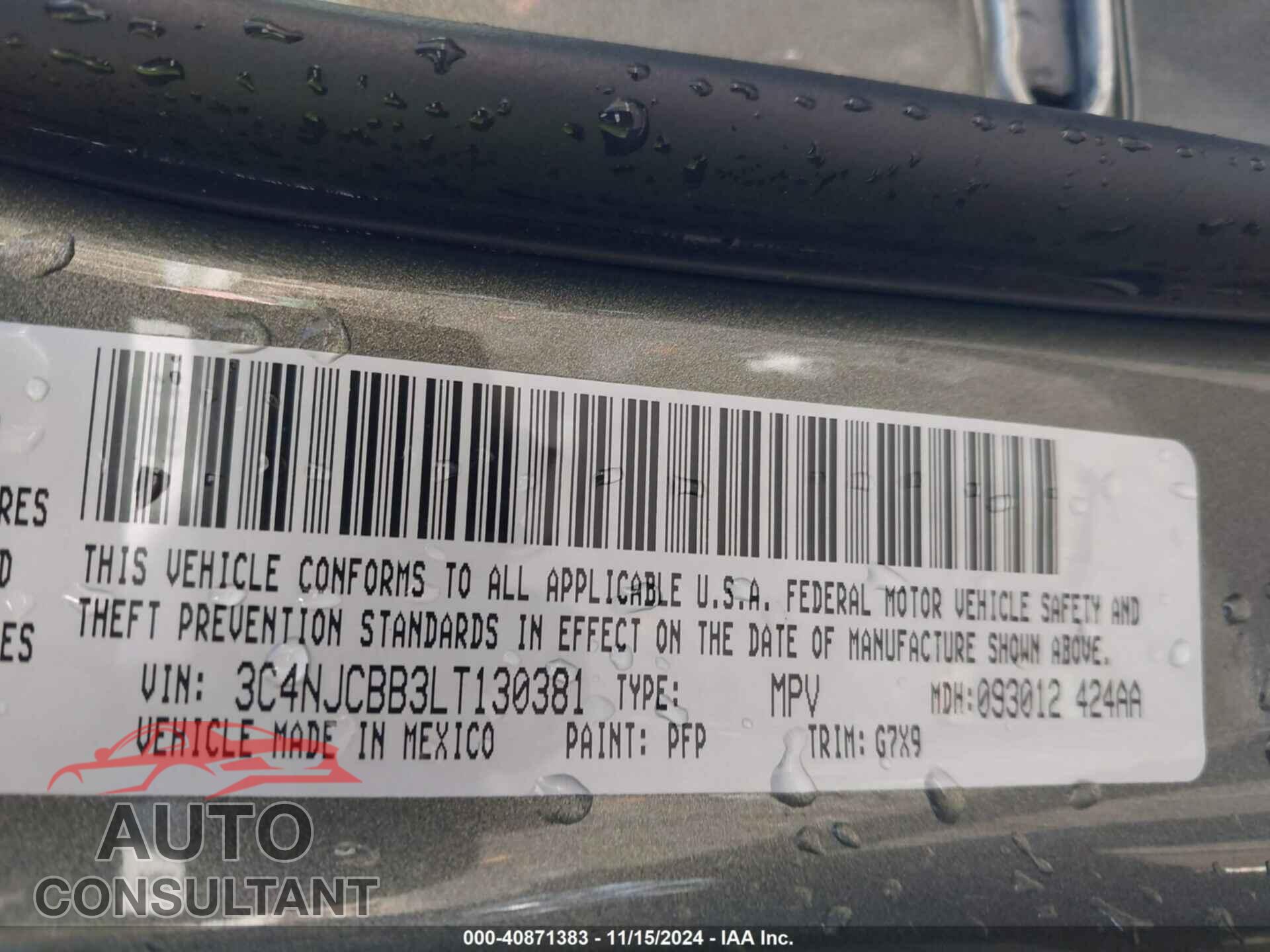 JEEP COMPASS 2020 - 3C4NJCBB3LT130381