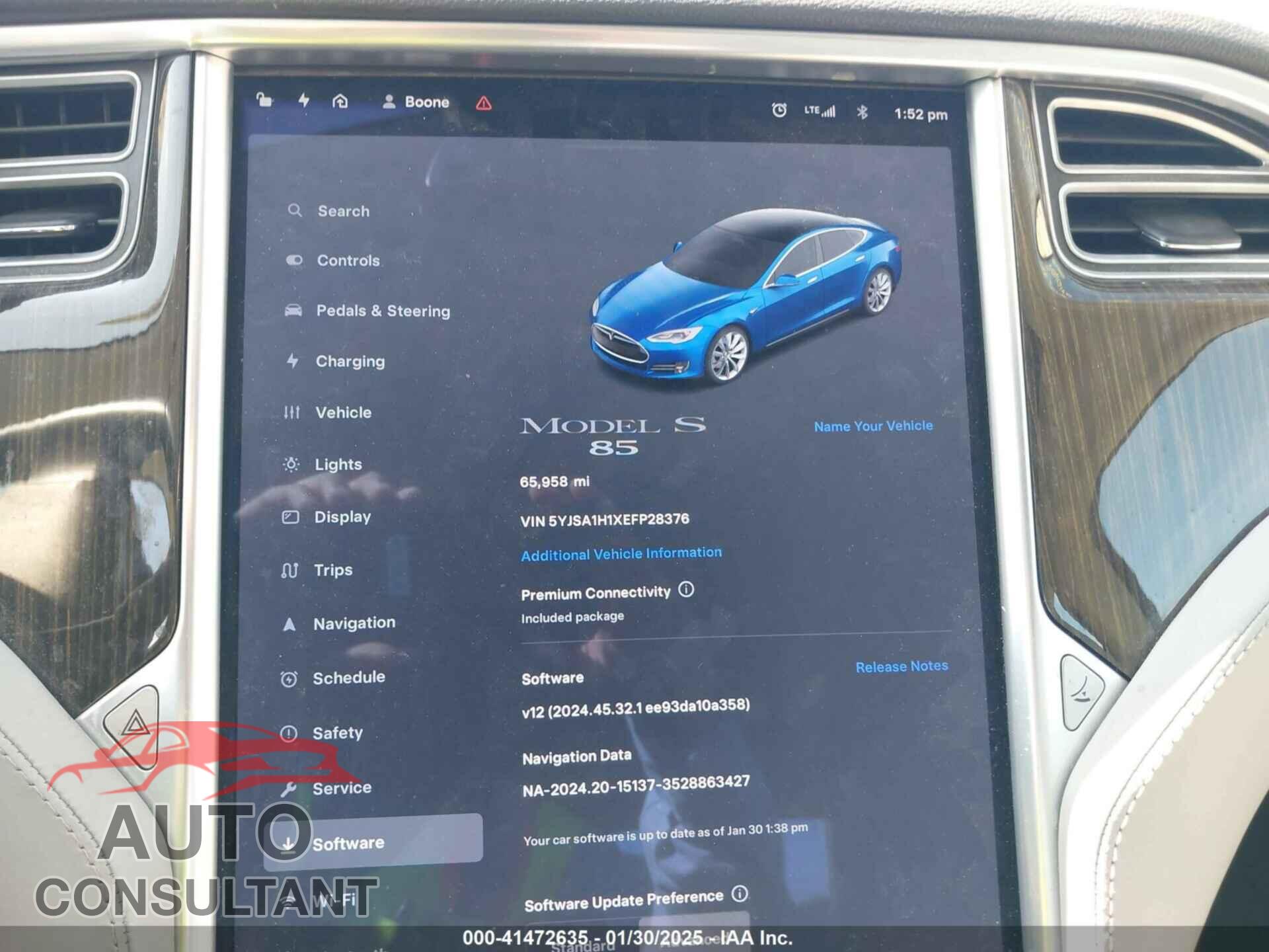 TESLA MODEL S 2014 - 5YJSA1H1XEFP28376