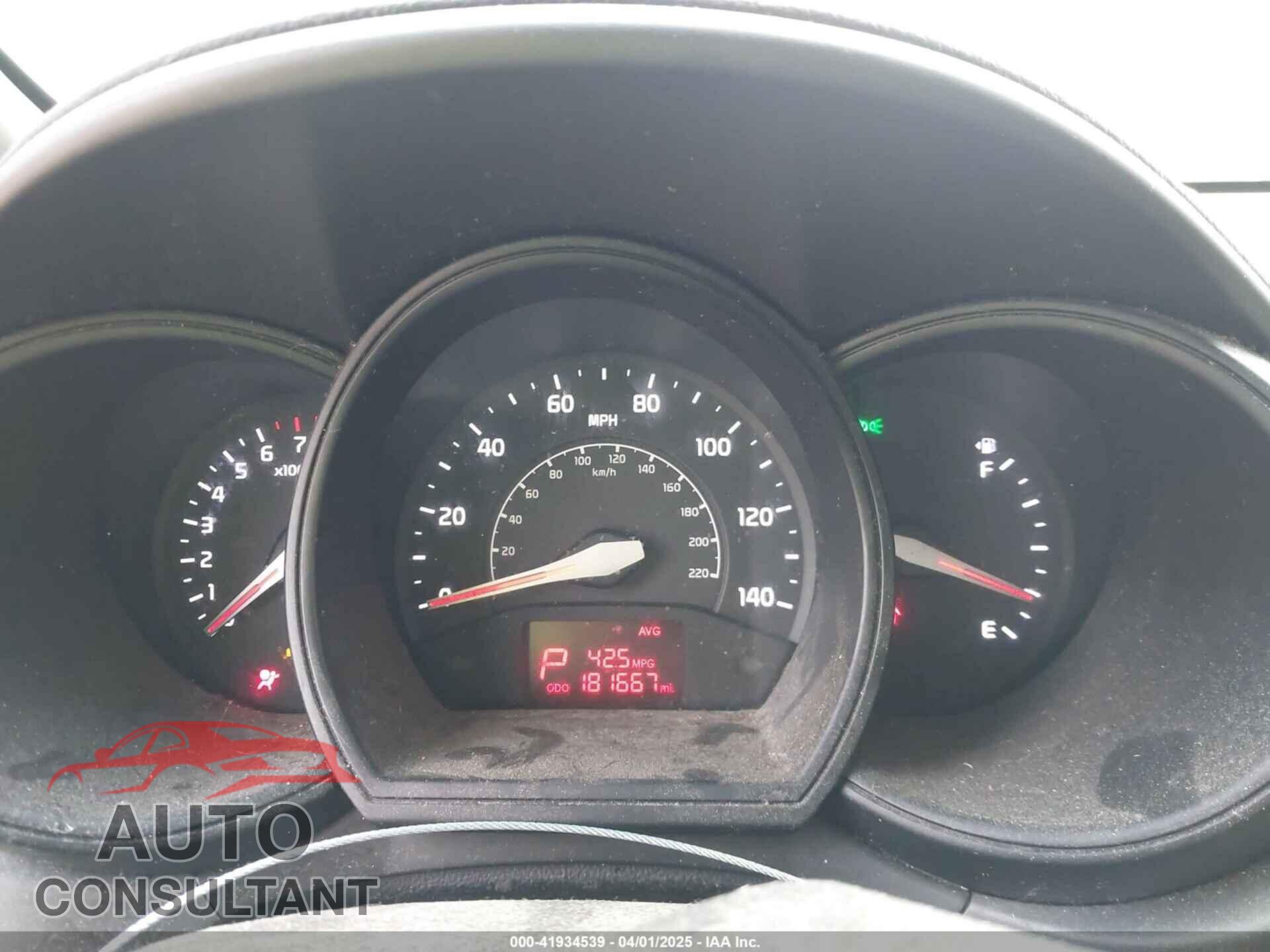 KIA RIO 2013 - KNADN5A3XD6176207