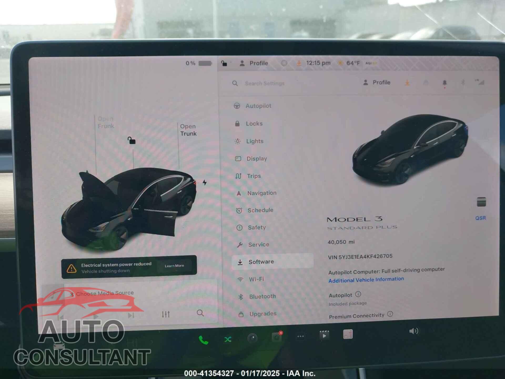 TESLA MODEL 3 2019 - 5YJ3E1EA4KF426705