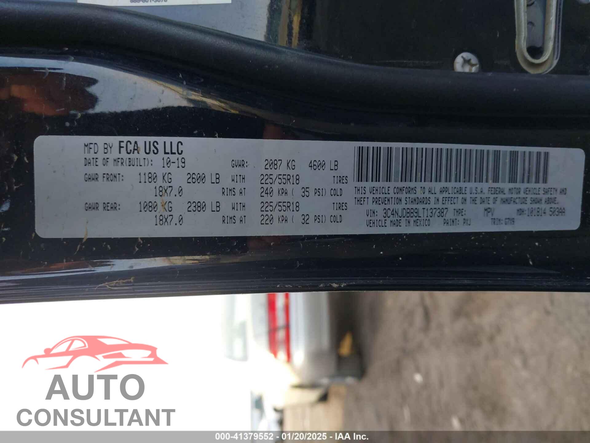 JEEP COMPASS 2020 - 3C4NJDBB9LT137387