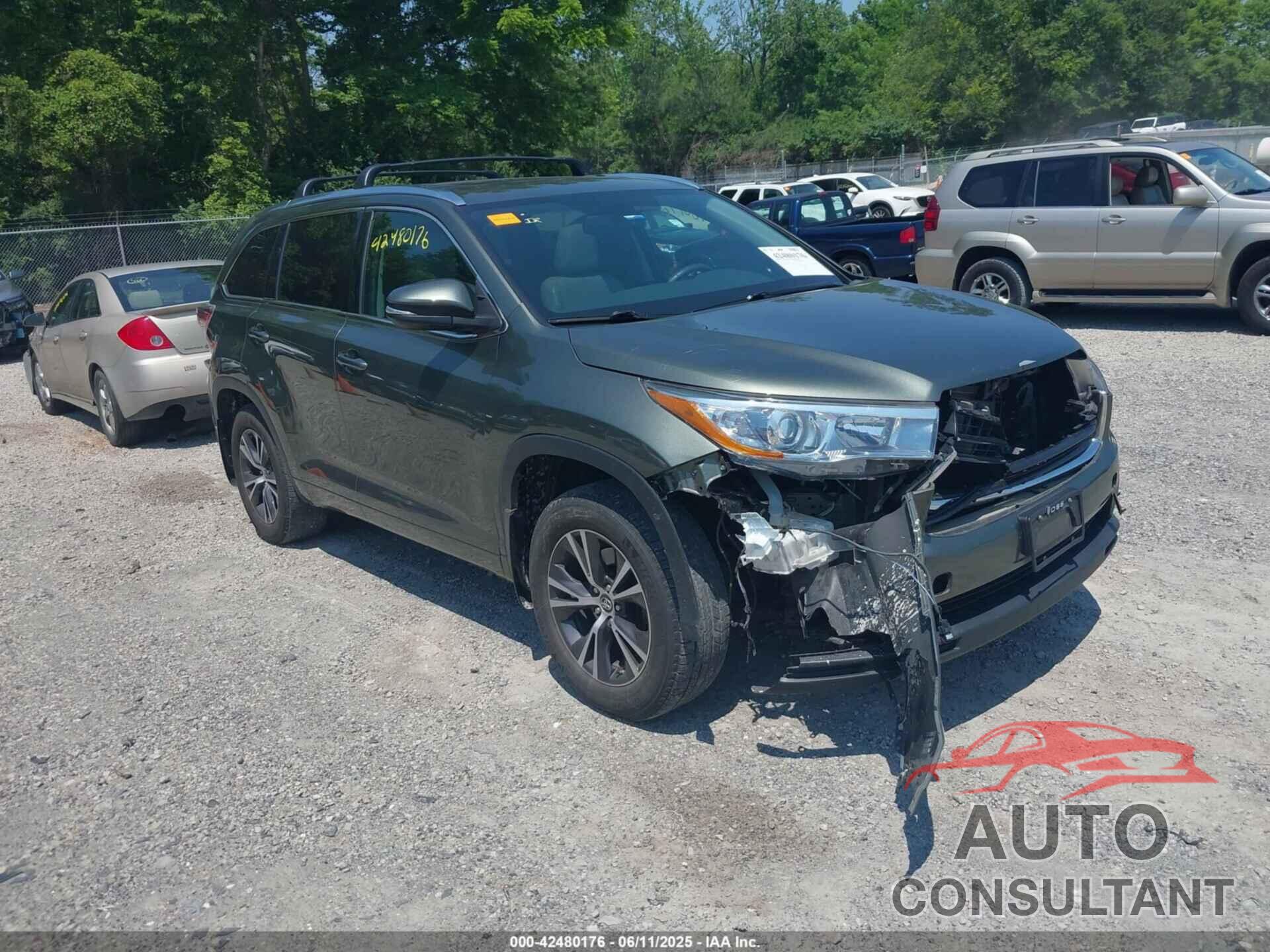 TOYOTA HIGHLANDER 2016 - 5TDJKRFHXGS305156