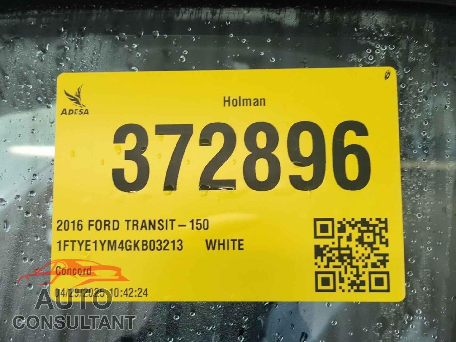 FORD TRANSIT 2016 - 1FTYE1YM4GKB03213