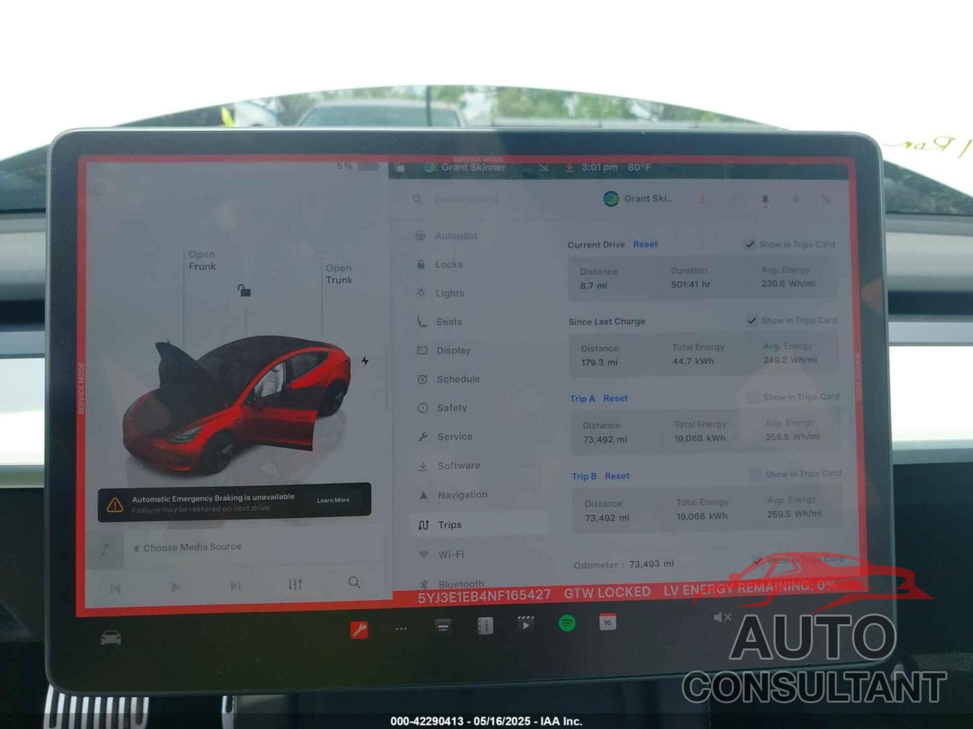 TESLA MODEL 3 2022 - 5YJ3E1EB4NF165427
