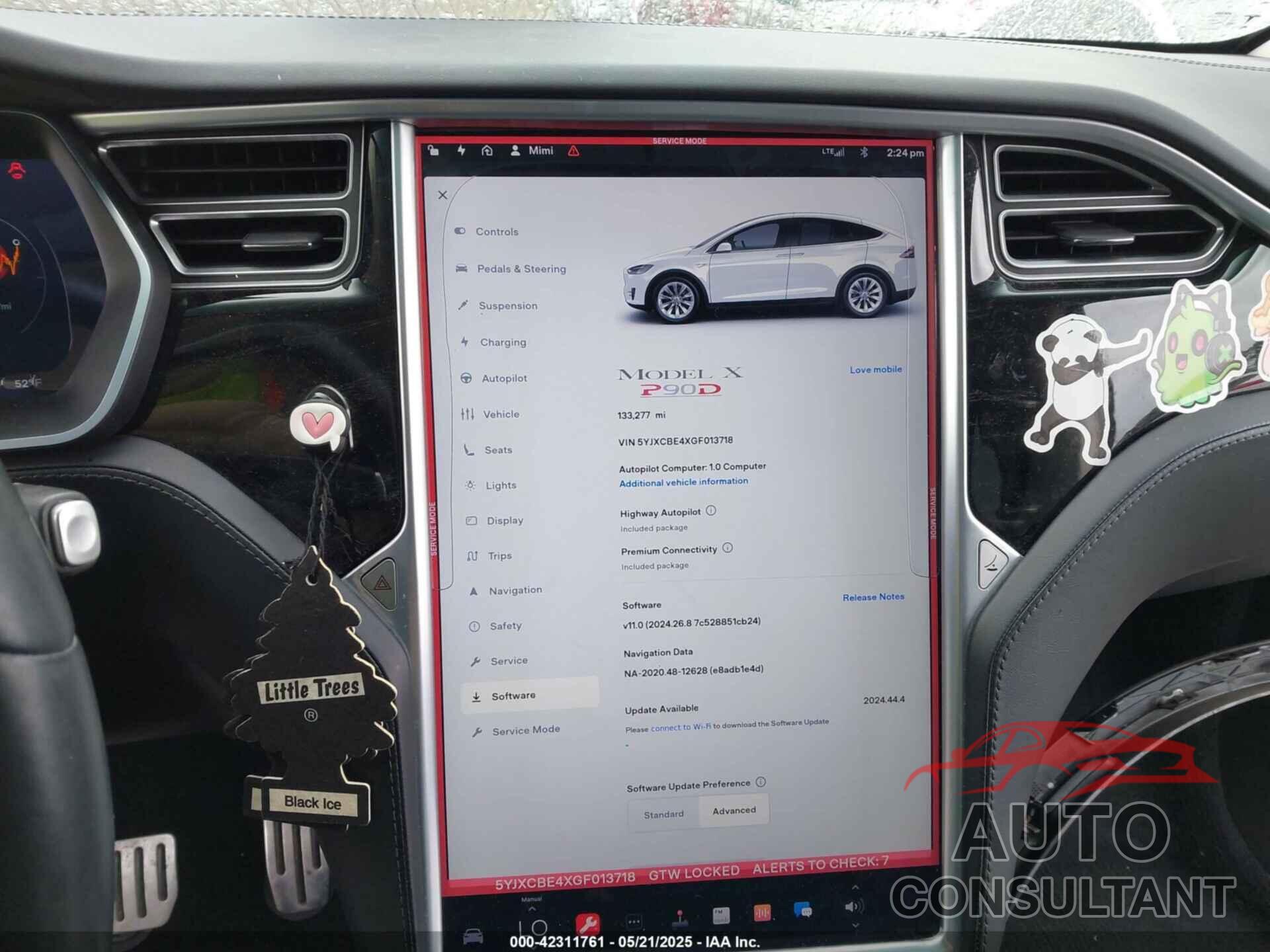 TESLA MODEL X 2016 - 5YJXCBE4XGF013718