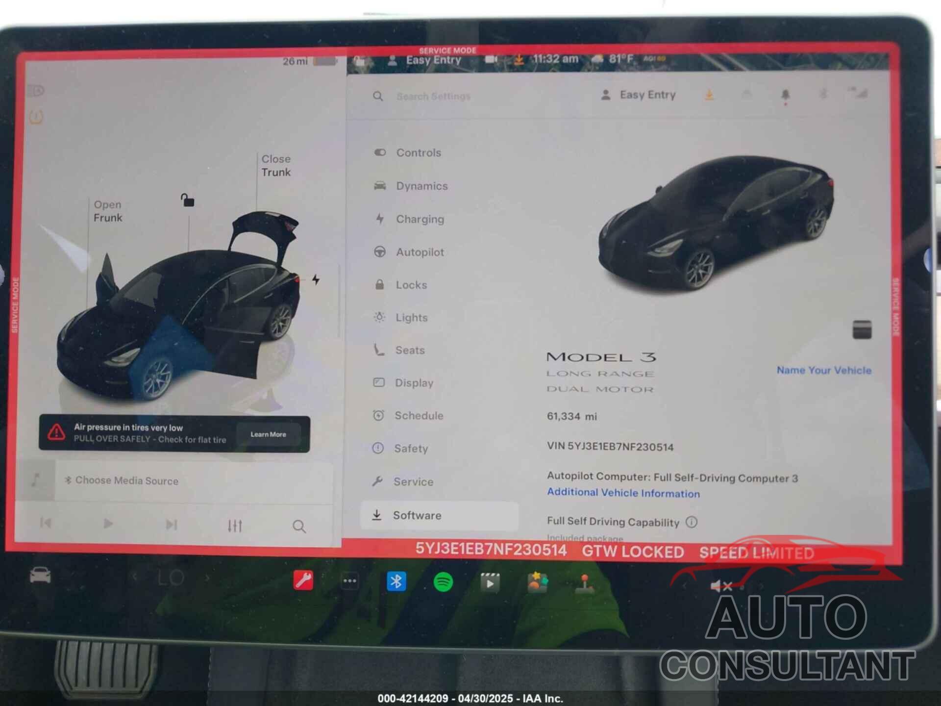 TESLA MODEL 3 2022 - 5YJ3E1EB7NF230514