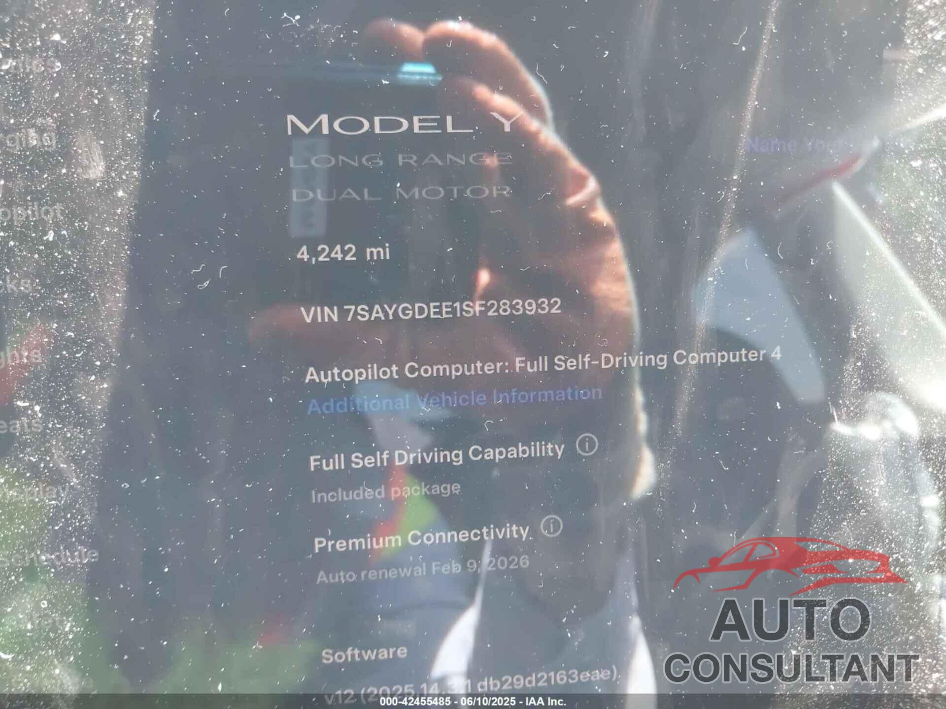 TESLA MODEL Y 2025 - 7SAYGDEE1SF283932