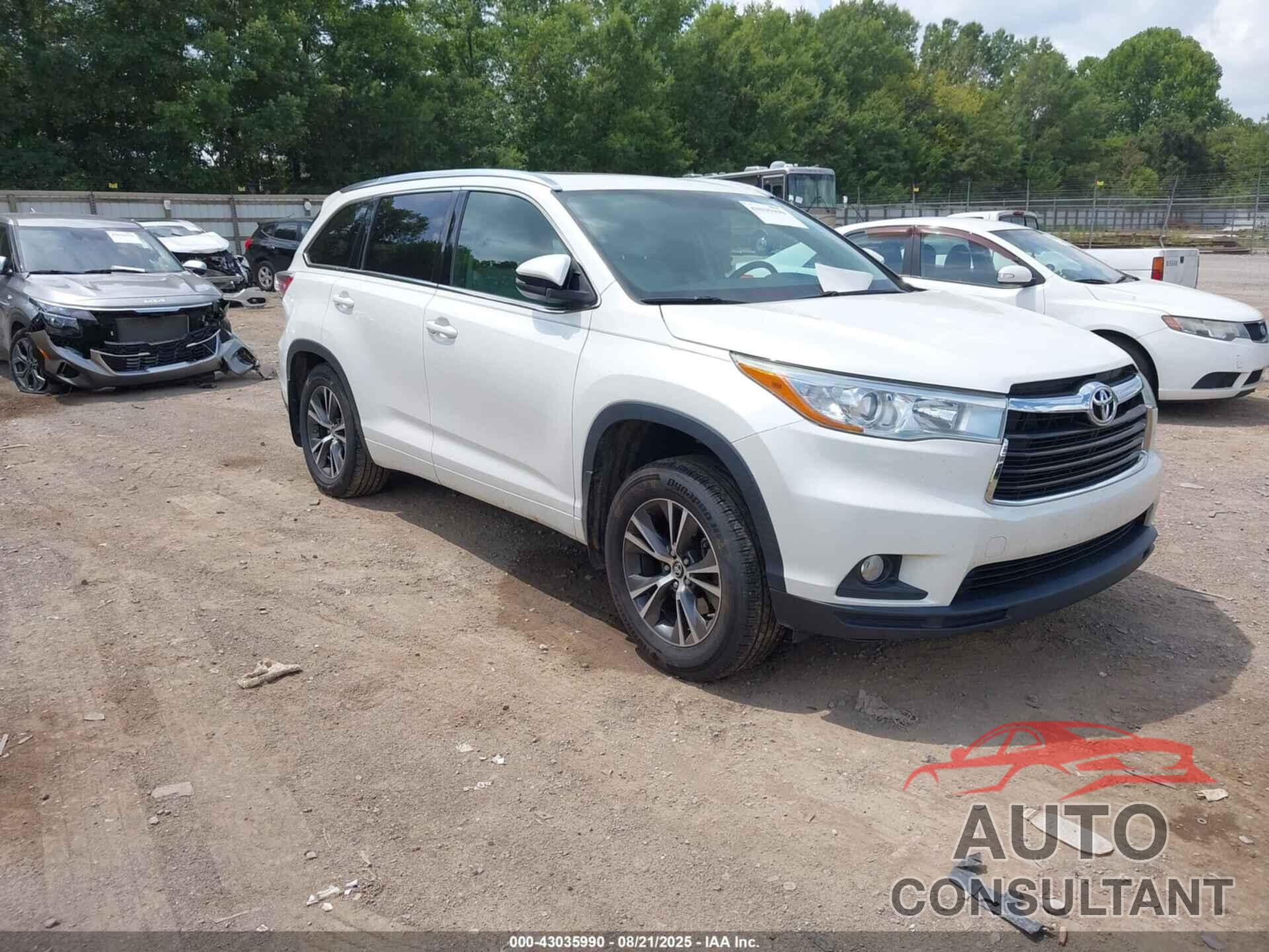 TOYOTA HIGHLANDER 2016 - 5TDKKRFH9GS185645