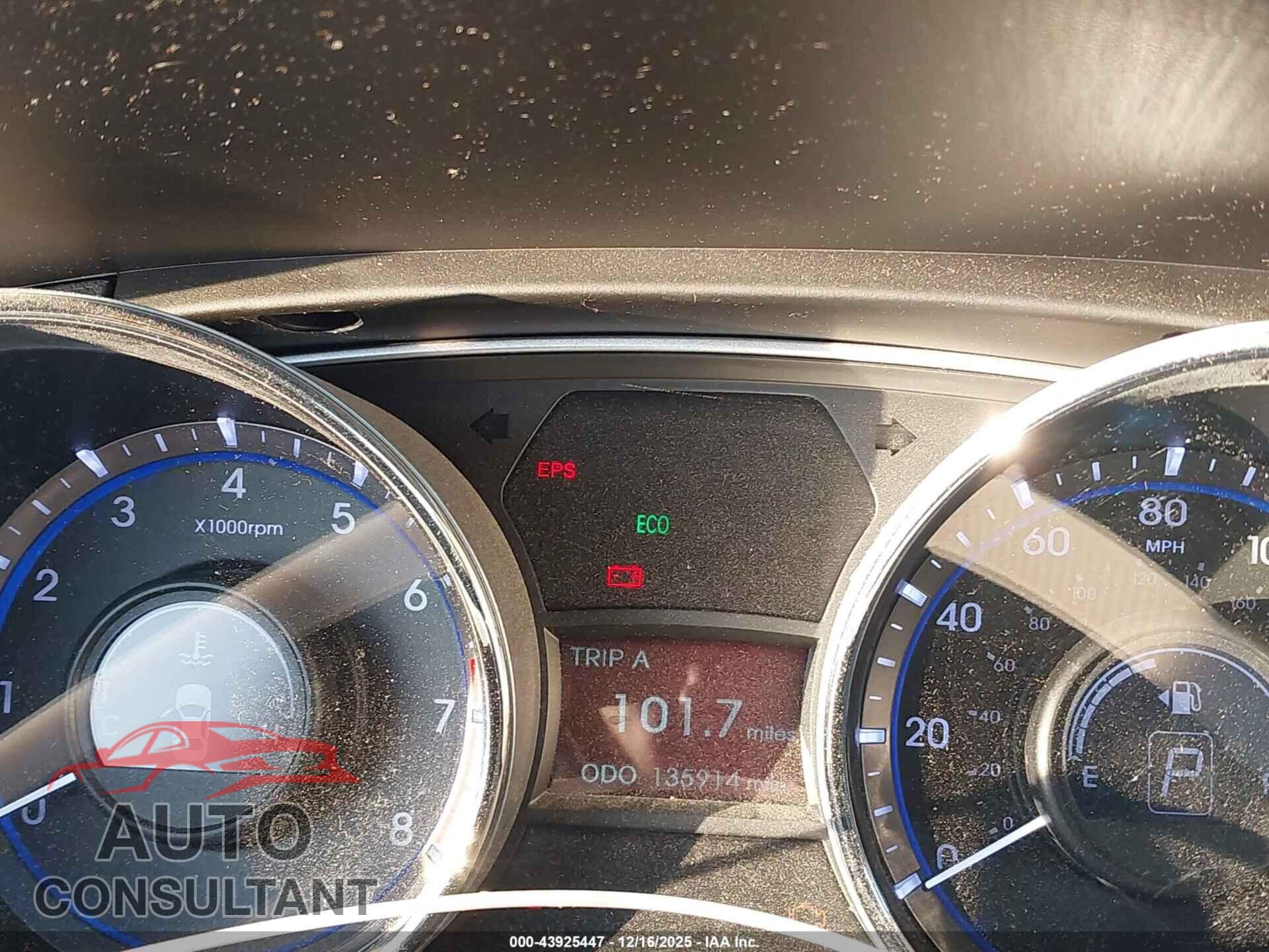 HYUNDAI SONATA 2013 - 5NPEB4AC7DH746308
