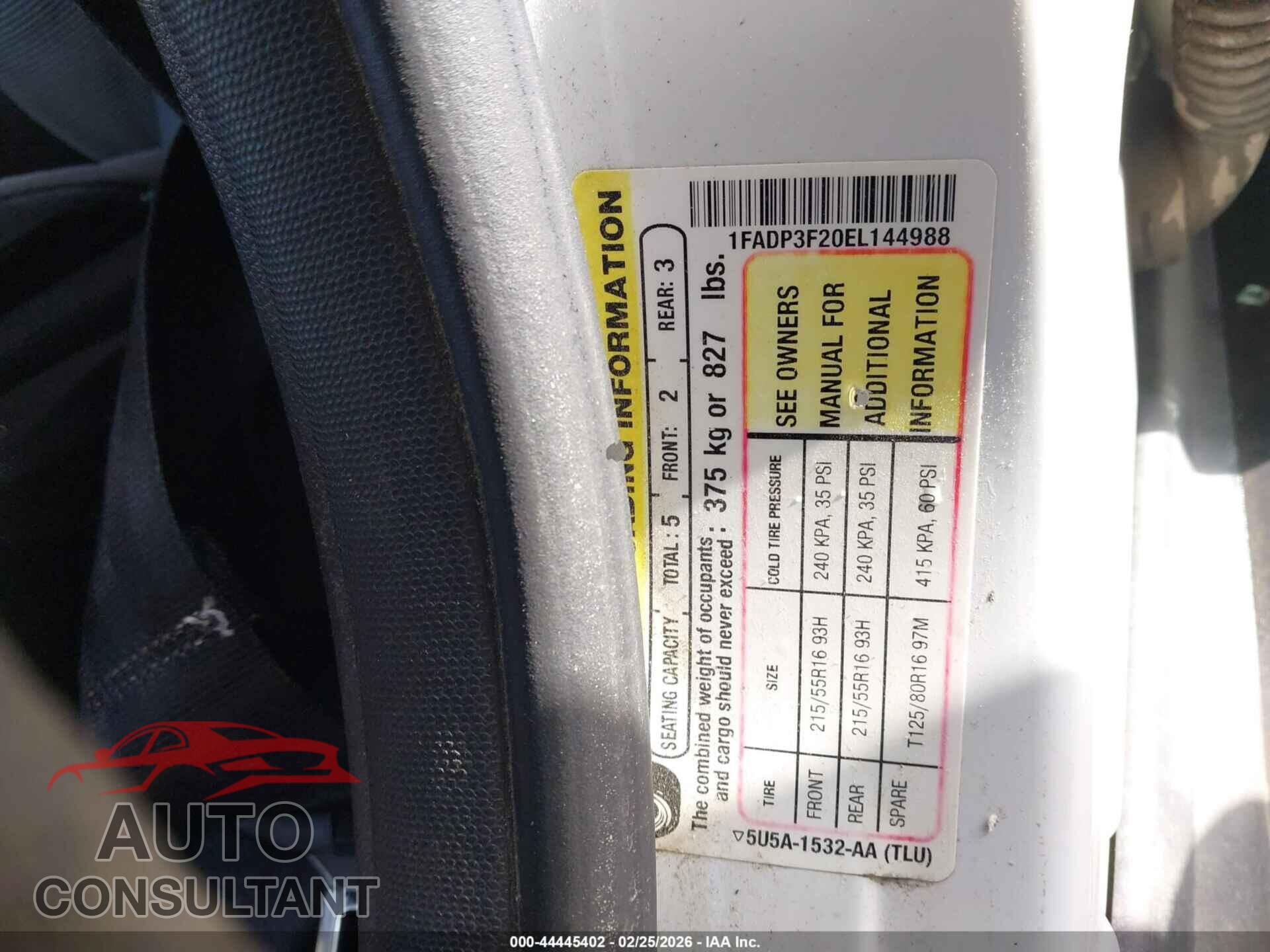 FORD FOCUS 2014 - 1FADP3F20EL144988