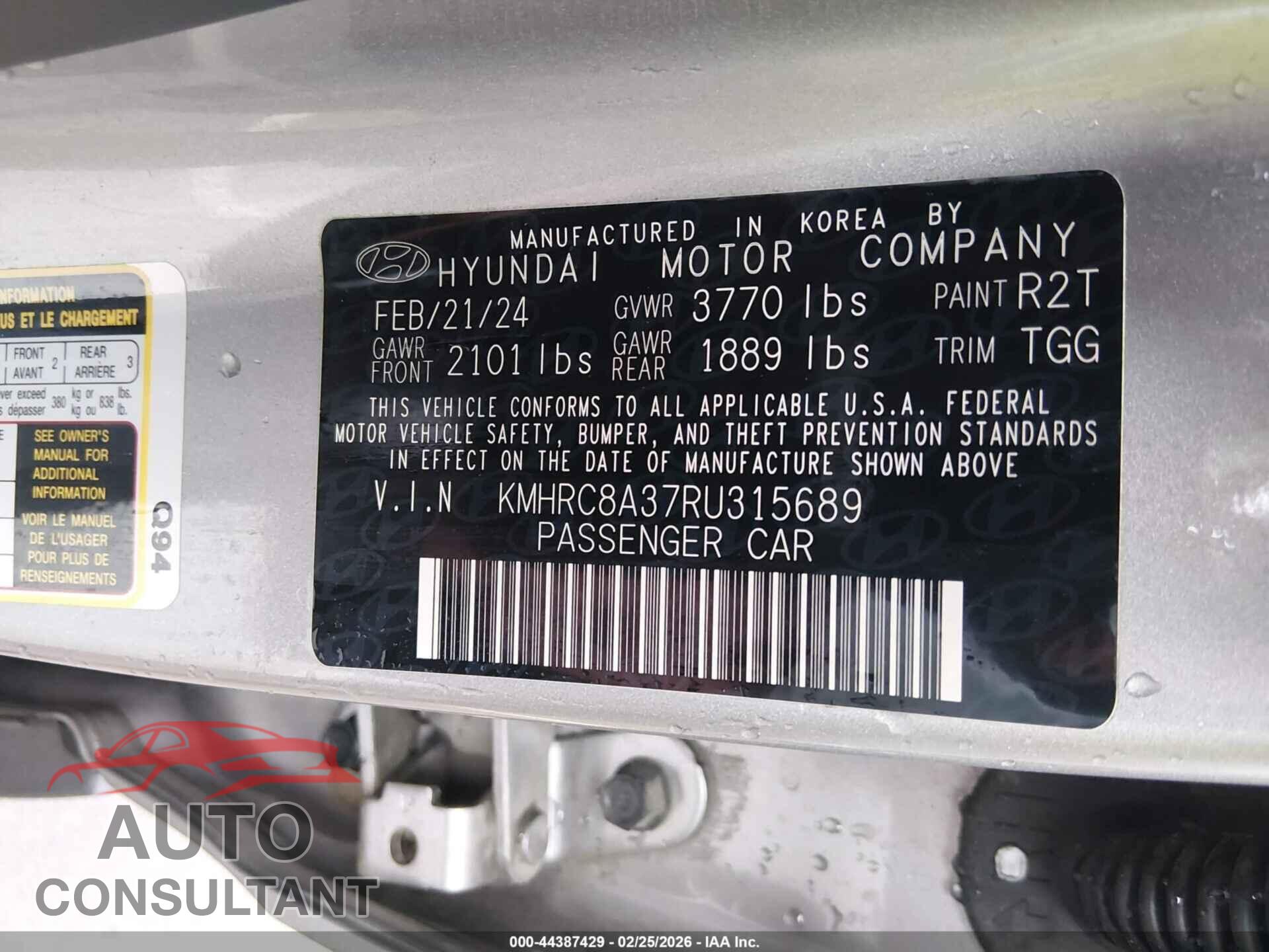HYUNDAI VENUE 2024 - KMHRC8A37RU315689