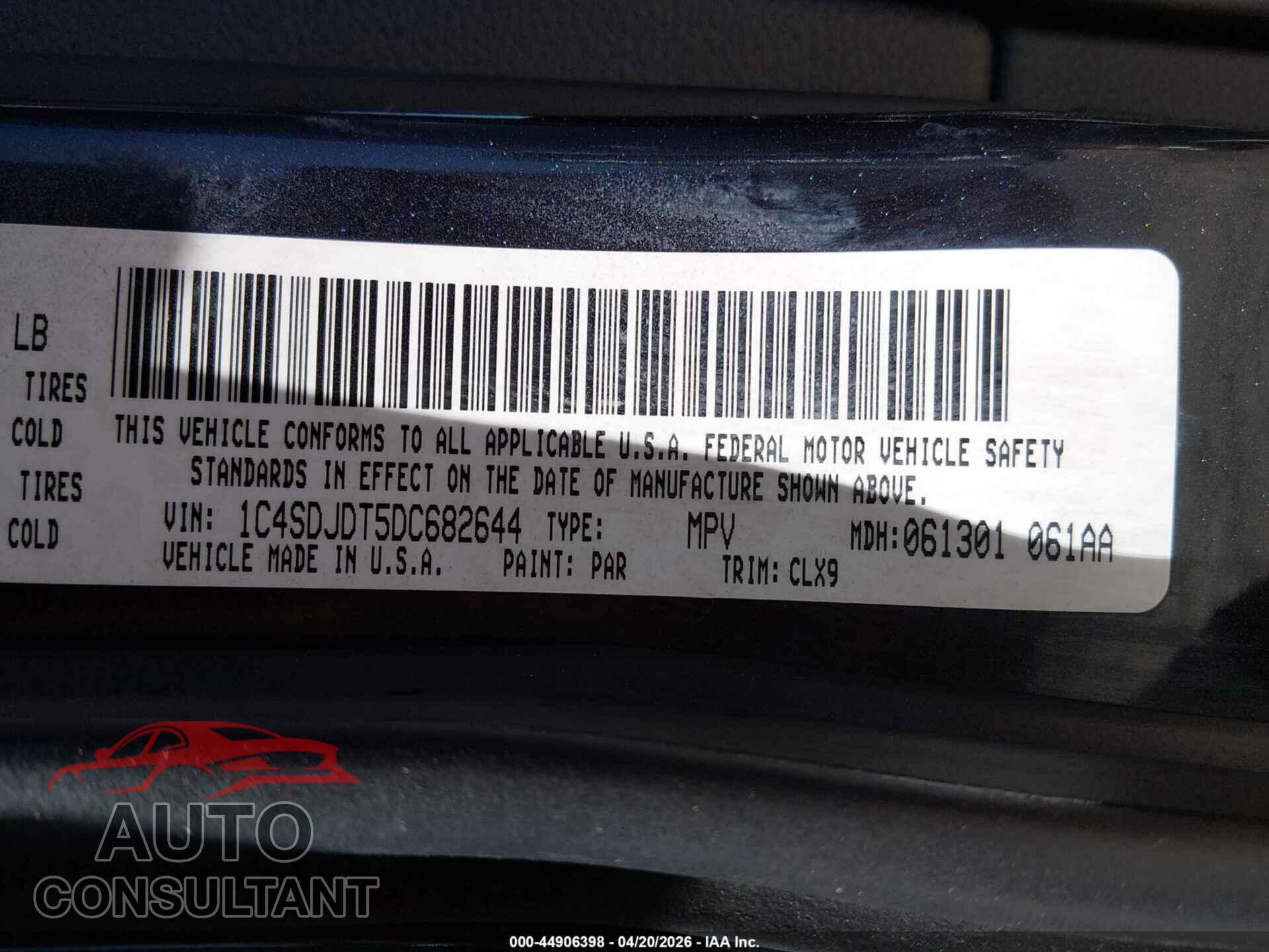 DODGE DURANGO 2013 - 1C4SDJDT5DC682644