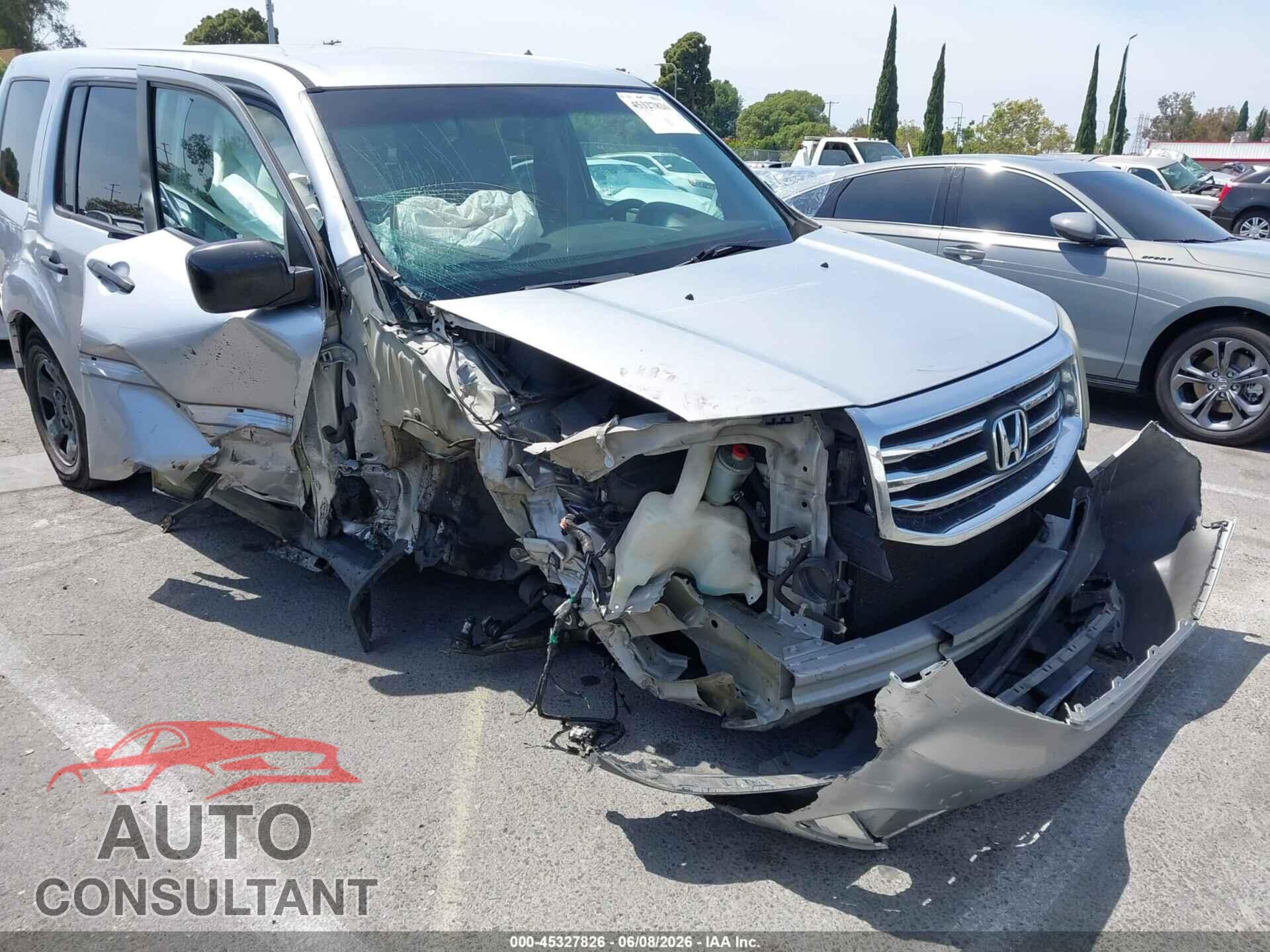 HONDA PILOT 2012 - 5FNYF3H21CB035189