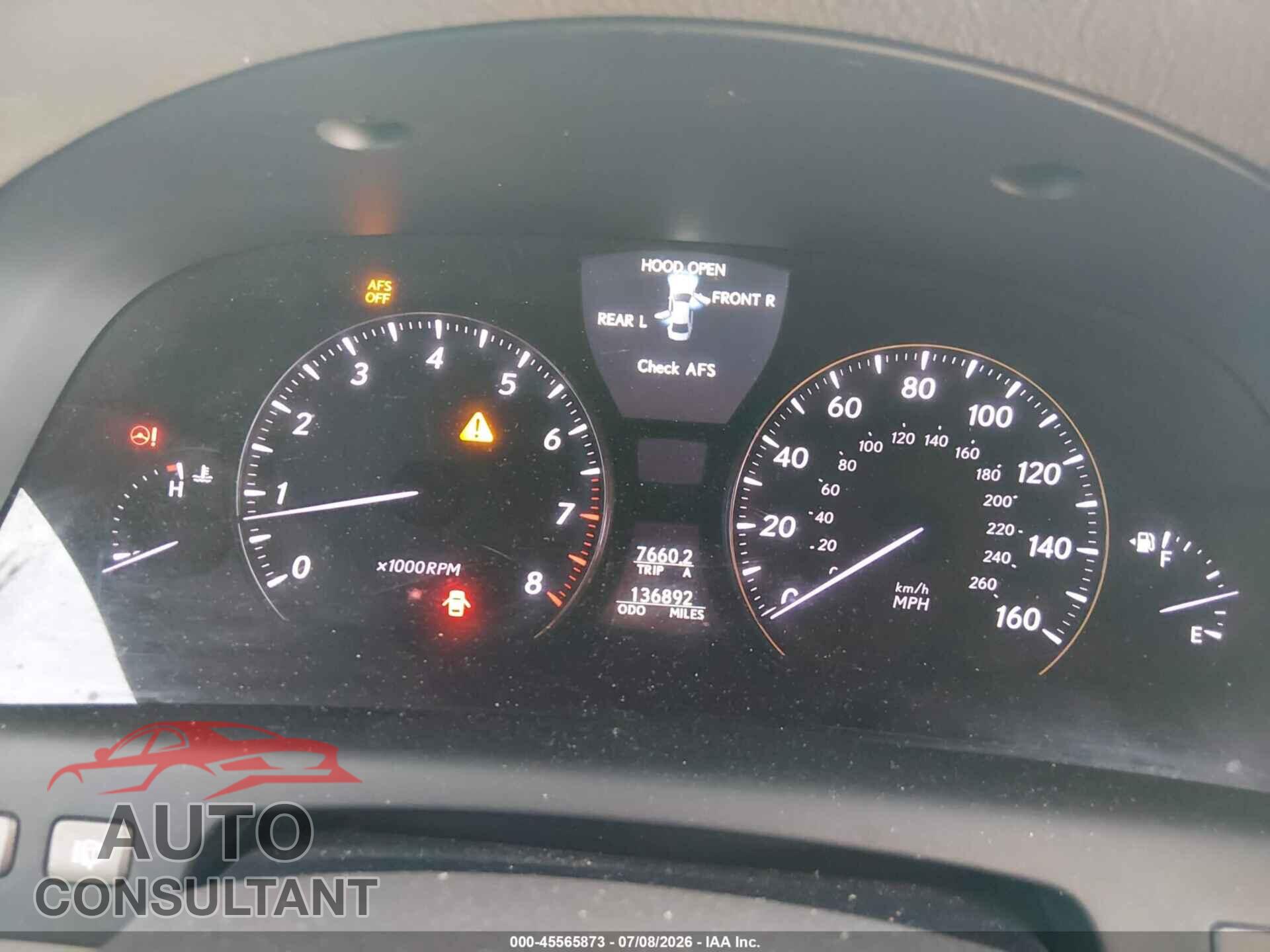 LEXUS LS 460 2010 - JTHBL5EF3A5096560
