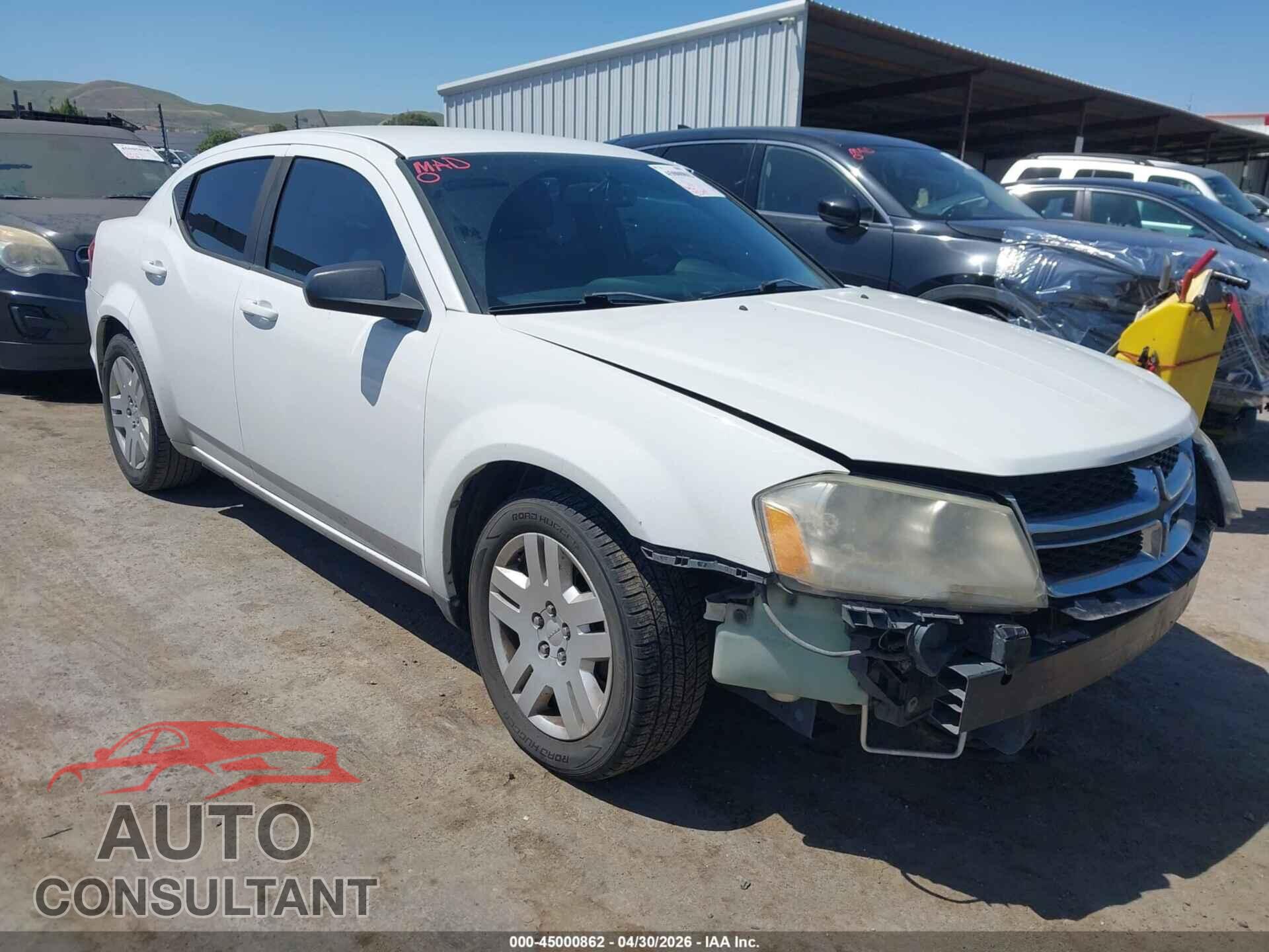 DODGE AVENGER 2013 - 1C3CDZAB1DN653827