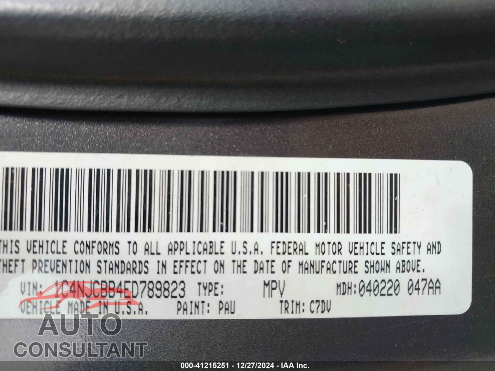 JEEP COMPASS 2014 - 1C4NJCBB4ED789823