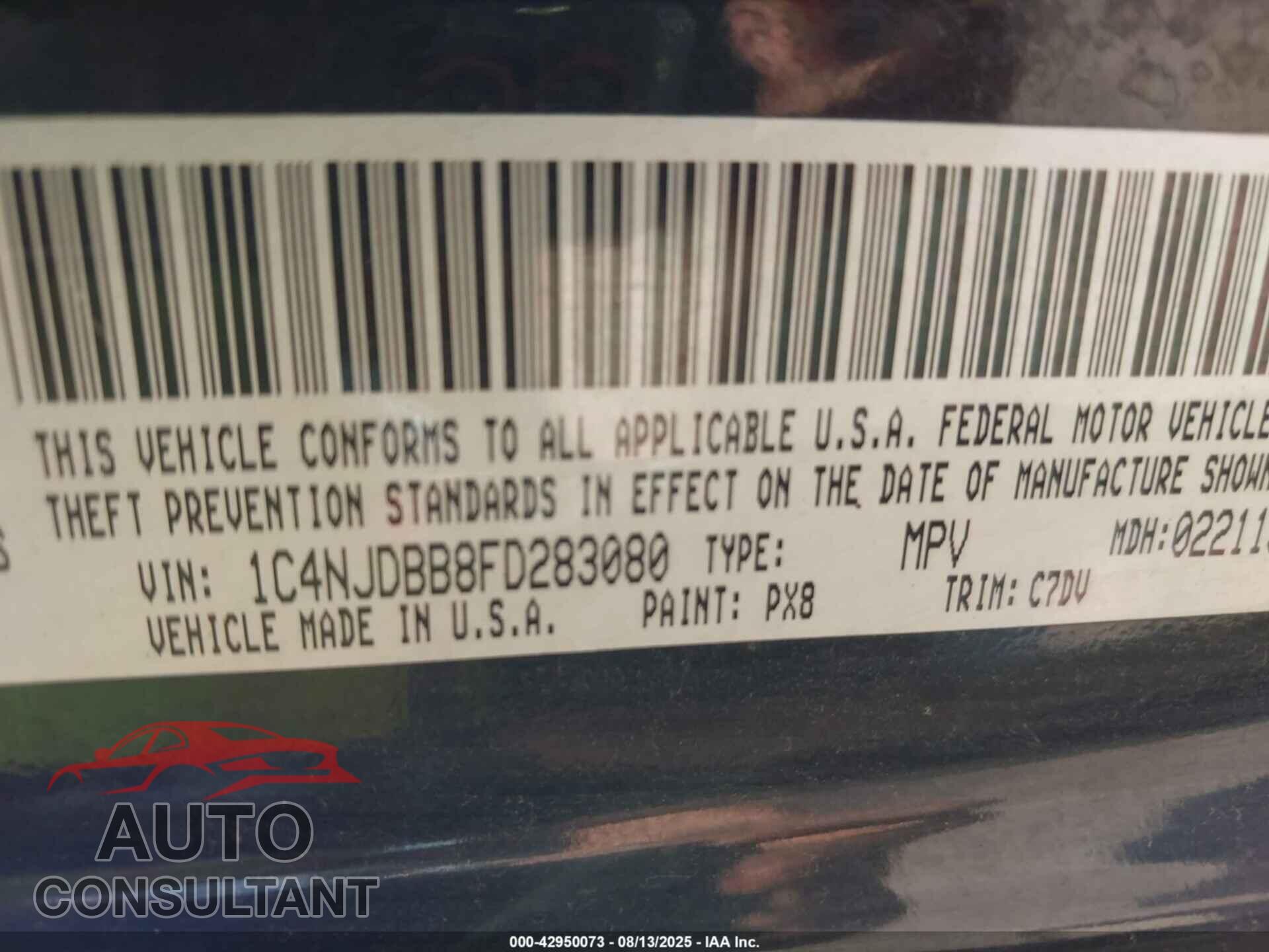 JEEP COMPASS 2015 - 1C4NJDBB8FD283080