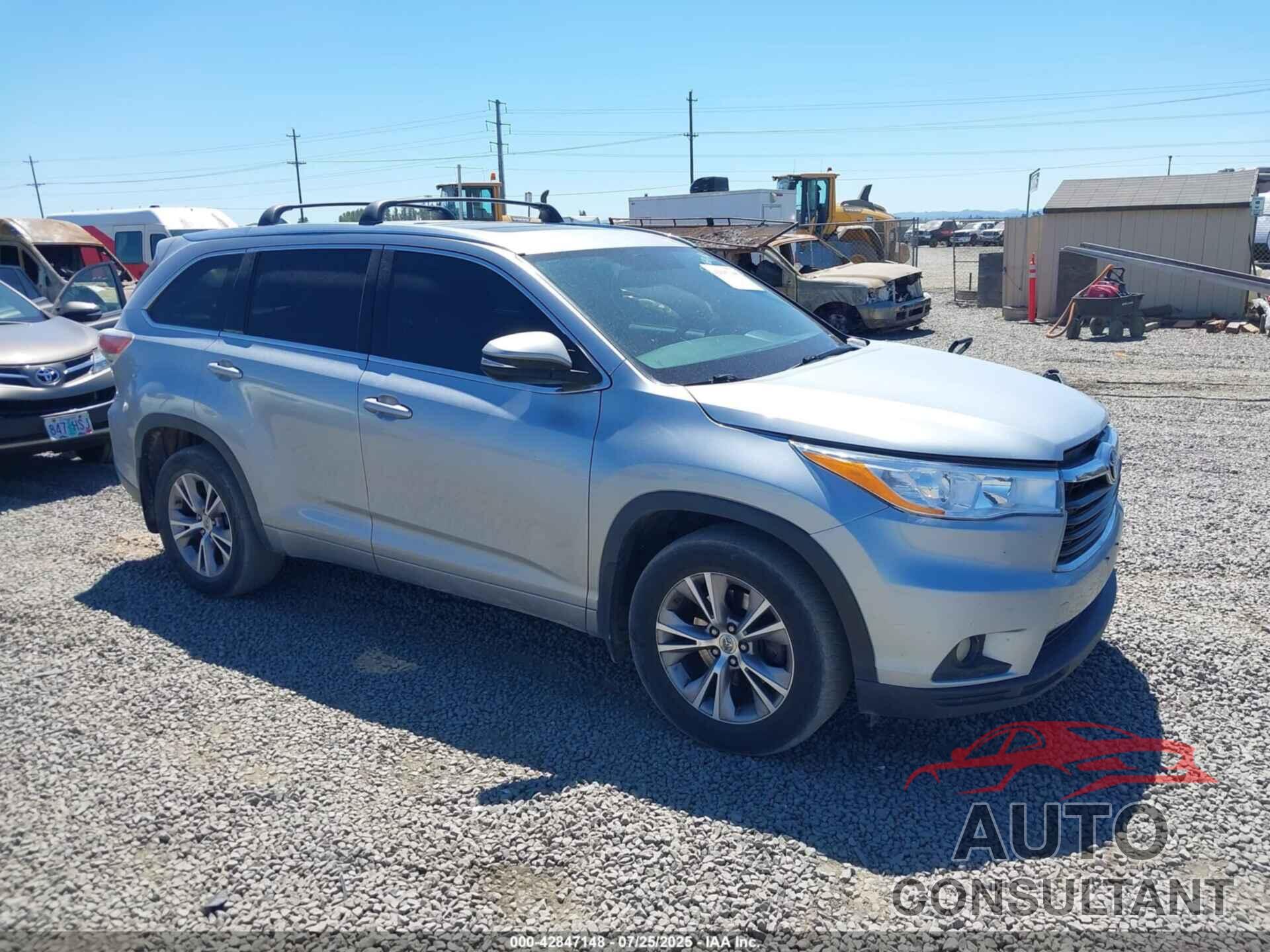 TOYOTA HIGHLANDER 2014 - 5TDJKRFH5ES064233