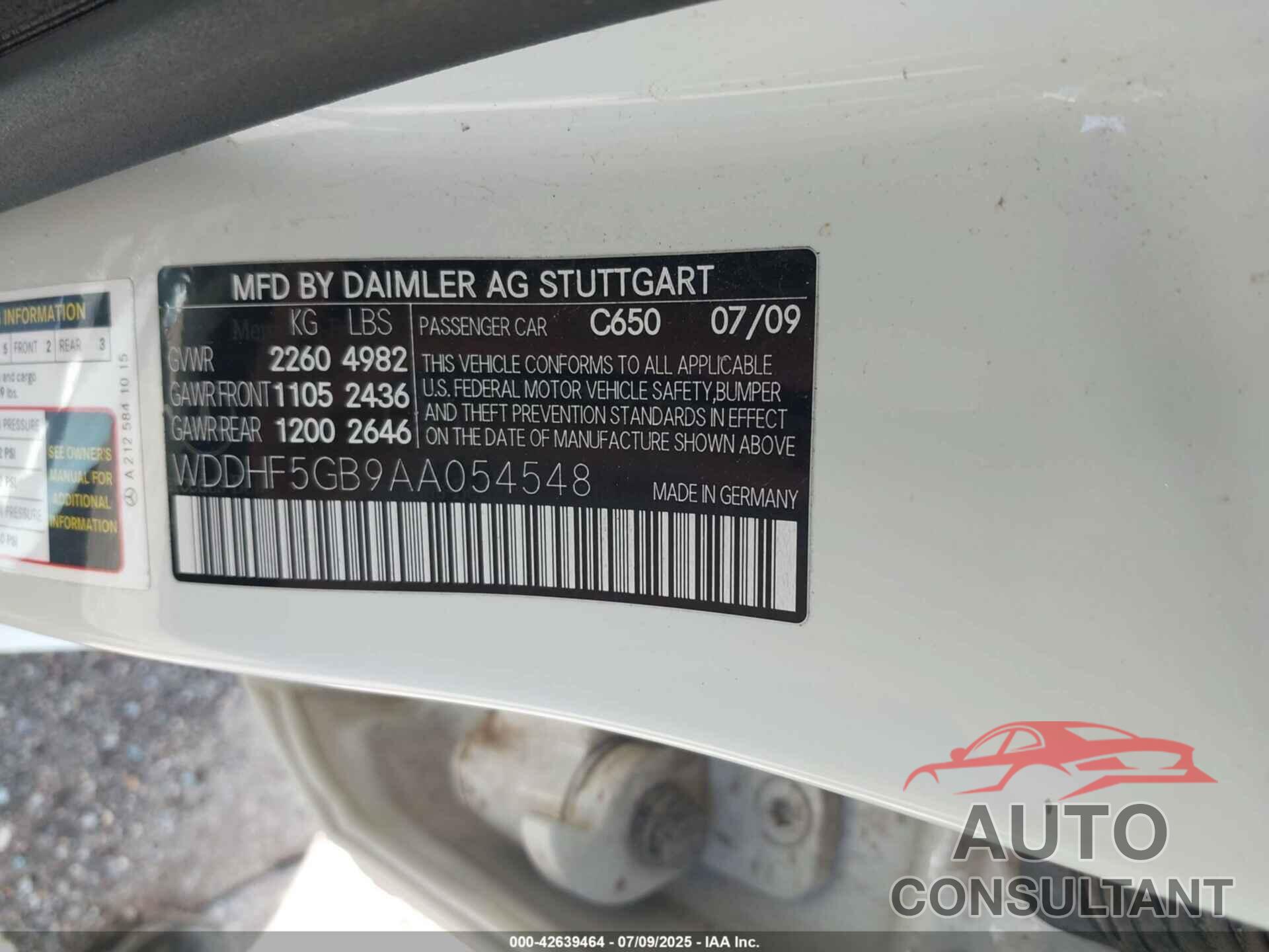 MERCEDES-BENZ E 350 2010 - WDDHF5GB9AA054548