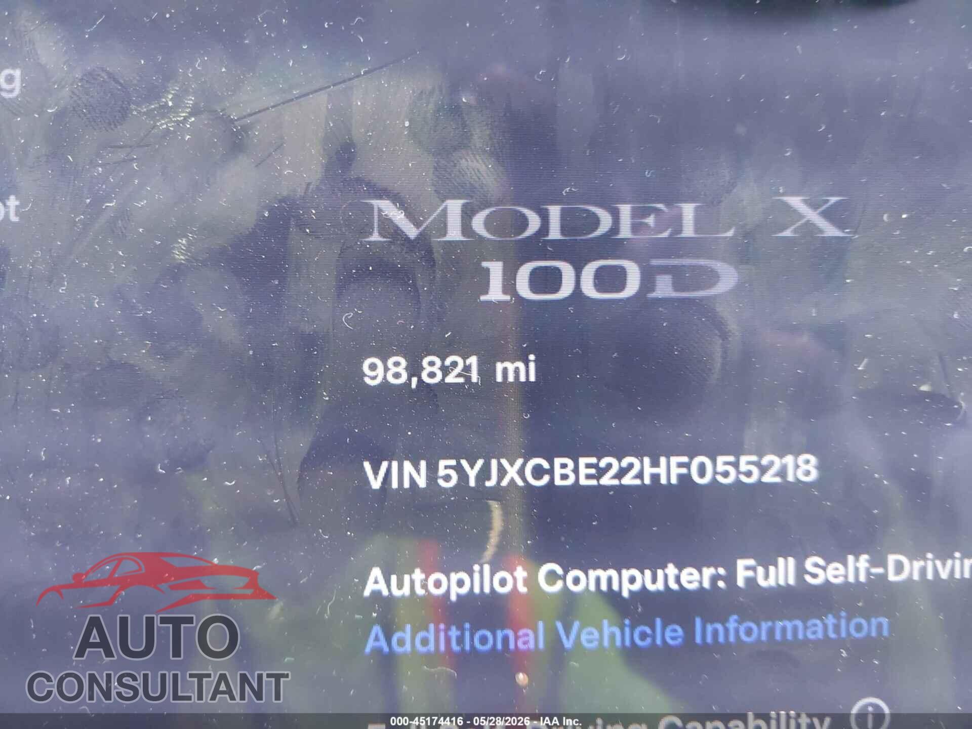 TESLA MODEL X 2017 - 5YJXCBE22HF055218