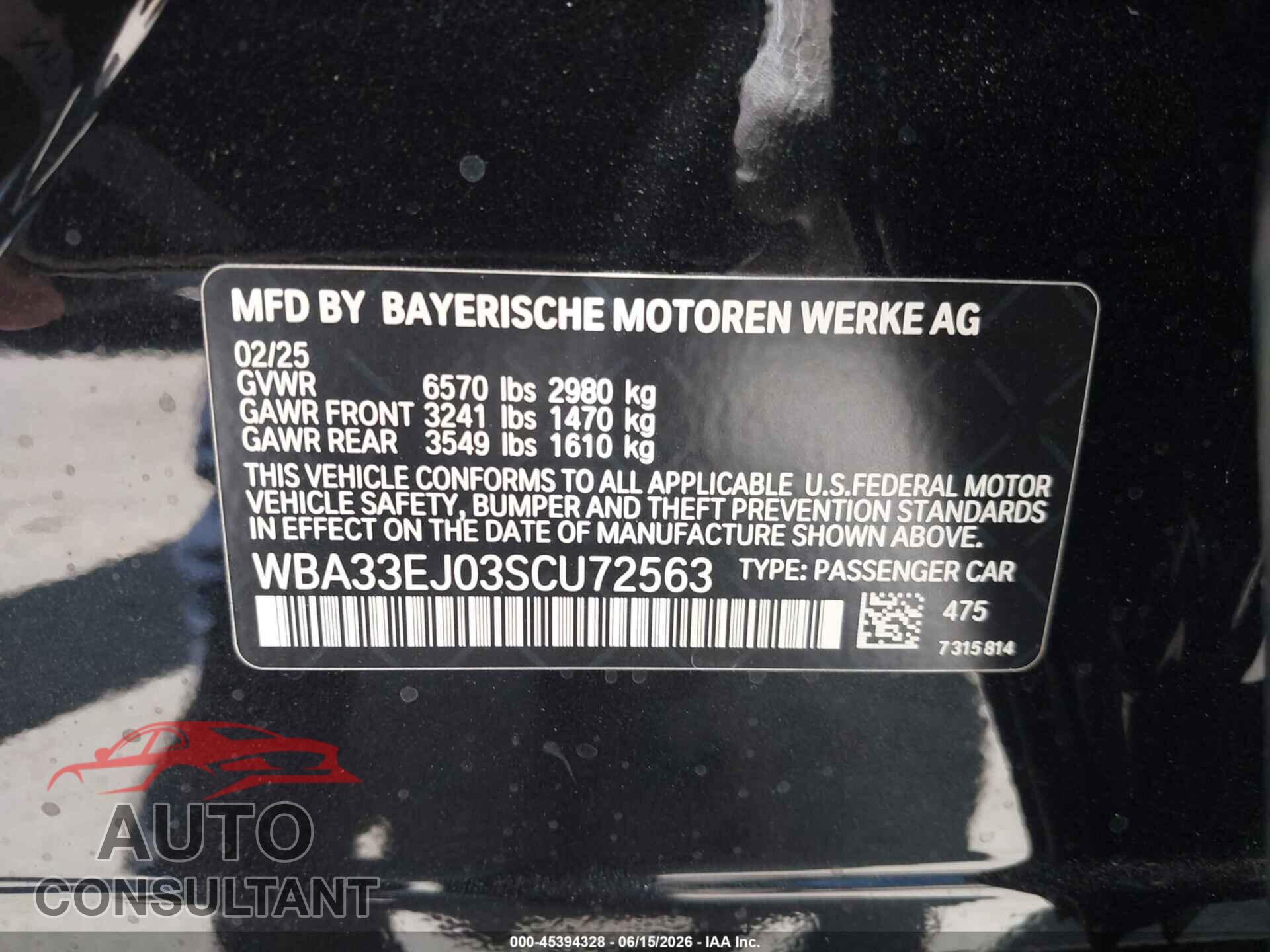BMW 760I 2025 - WBA33EJ03SCU72563