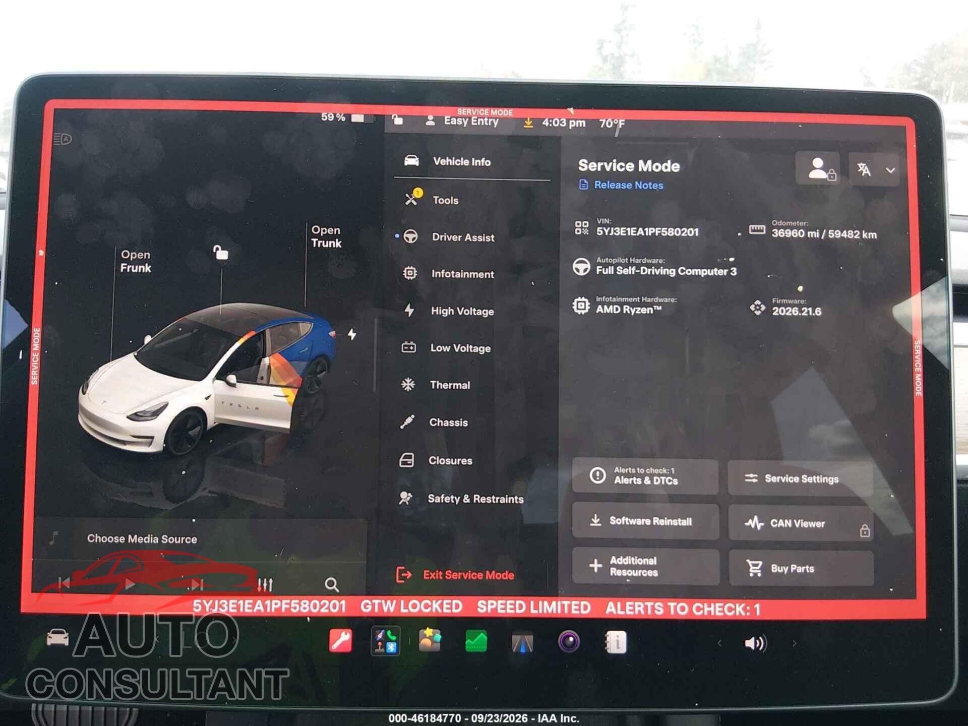 TESLA MODEL 3 2023 - 5YJ3E1EA1PF580201